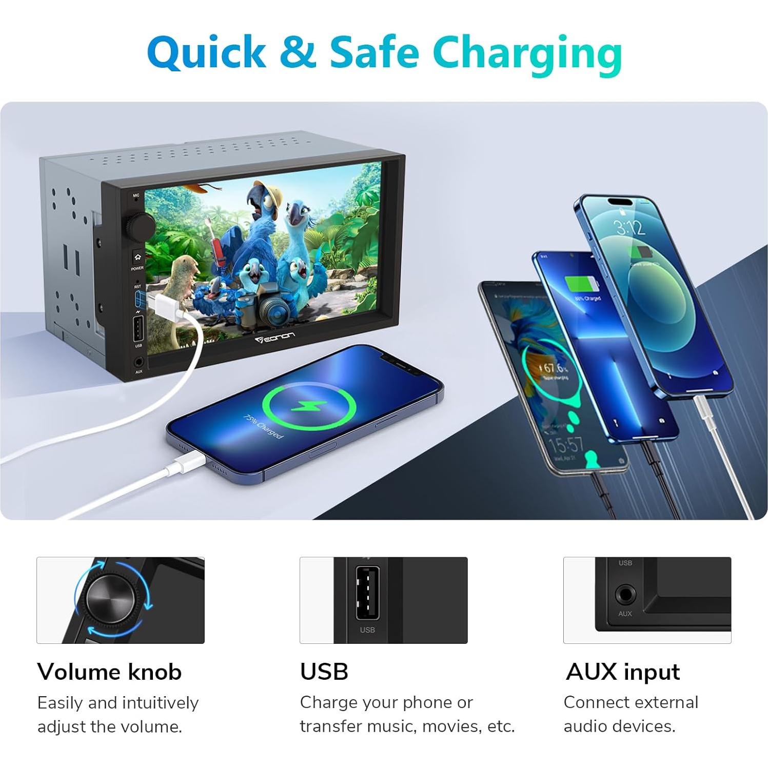 Estéreo de Coche Doble Din Eonon UA13 7" Android 13 Bluetooth