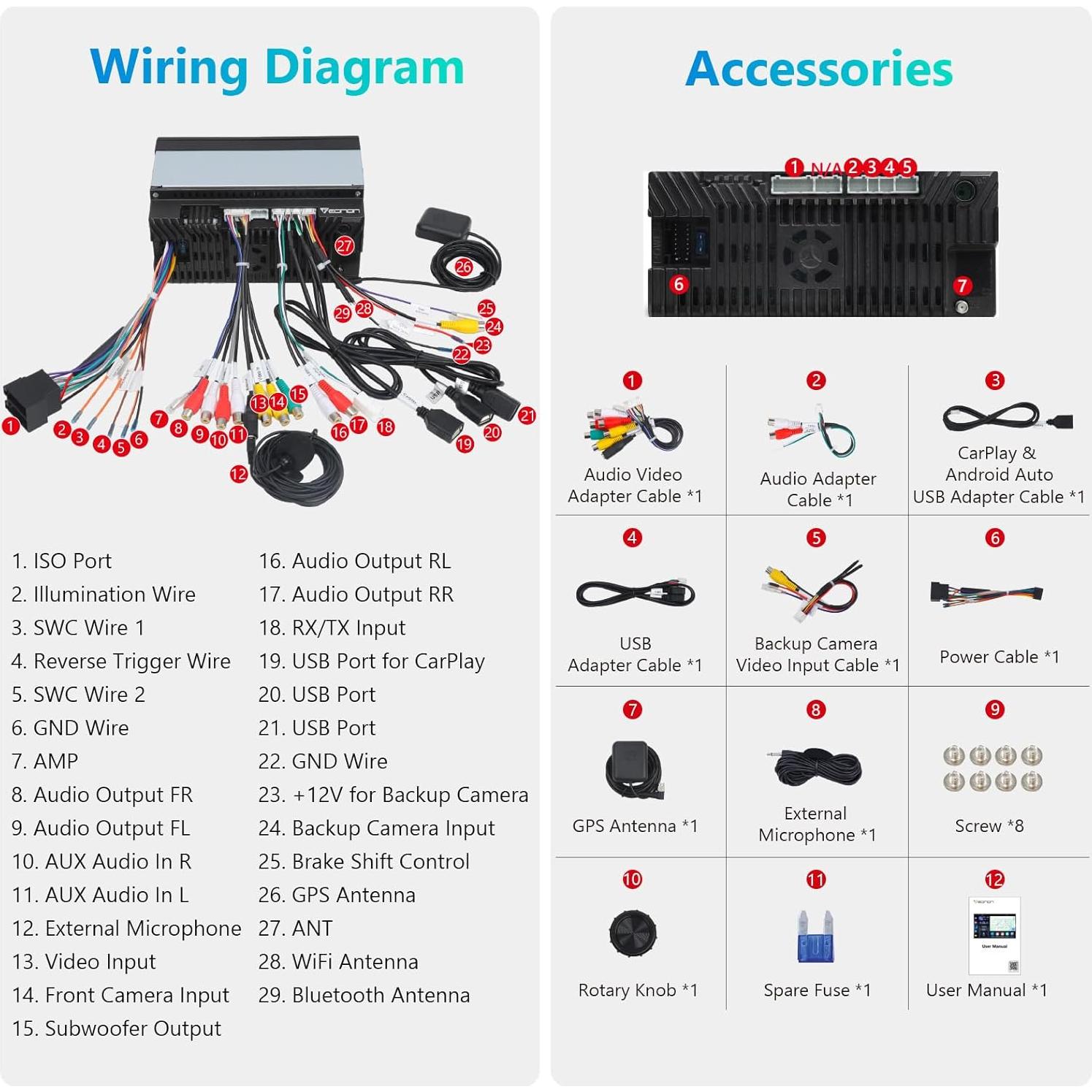 Estéreo de Coche Doble Din Eonon UA13 7" Android 13 Bluetooth