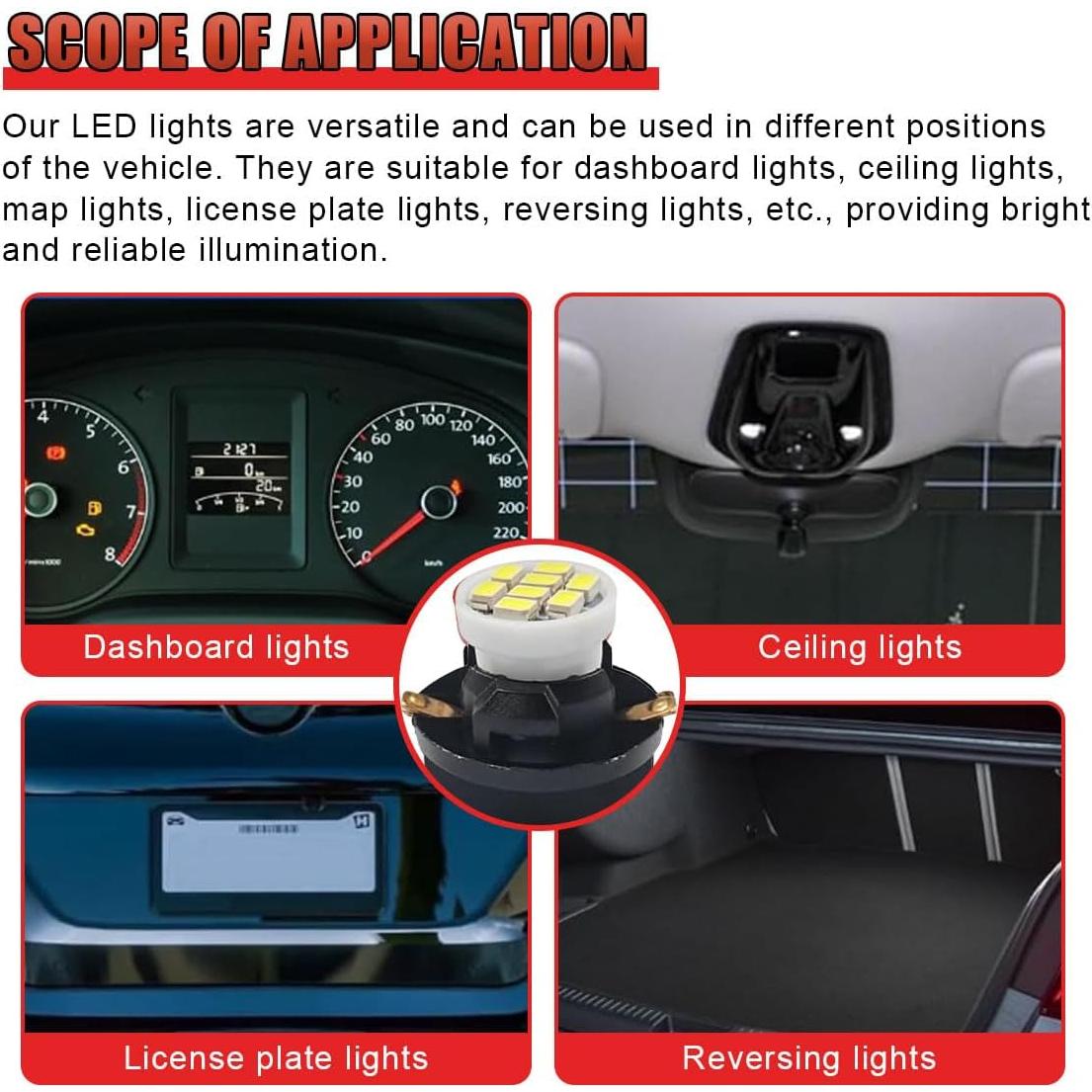 20 Bombillas LED T10 GAOLAOSY para Tablero Automotriz 12V