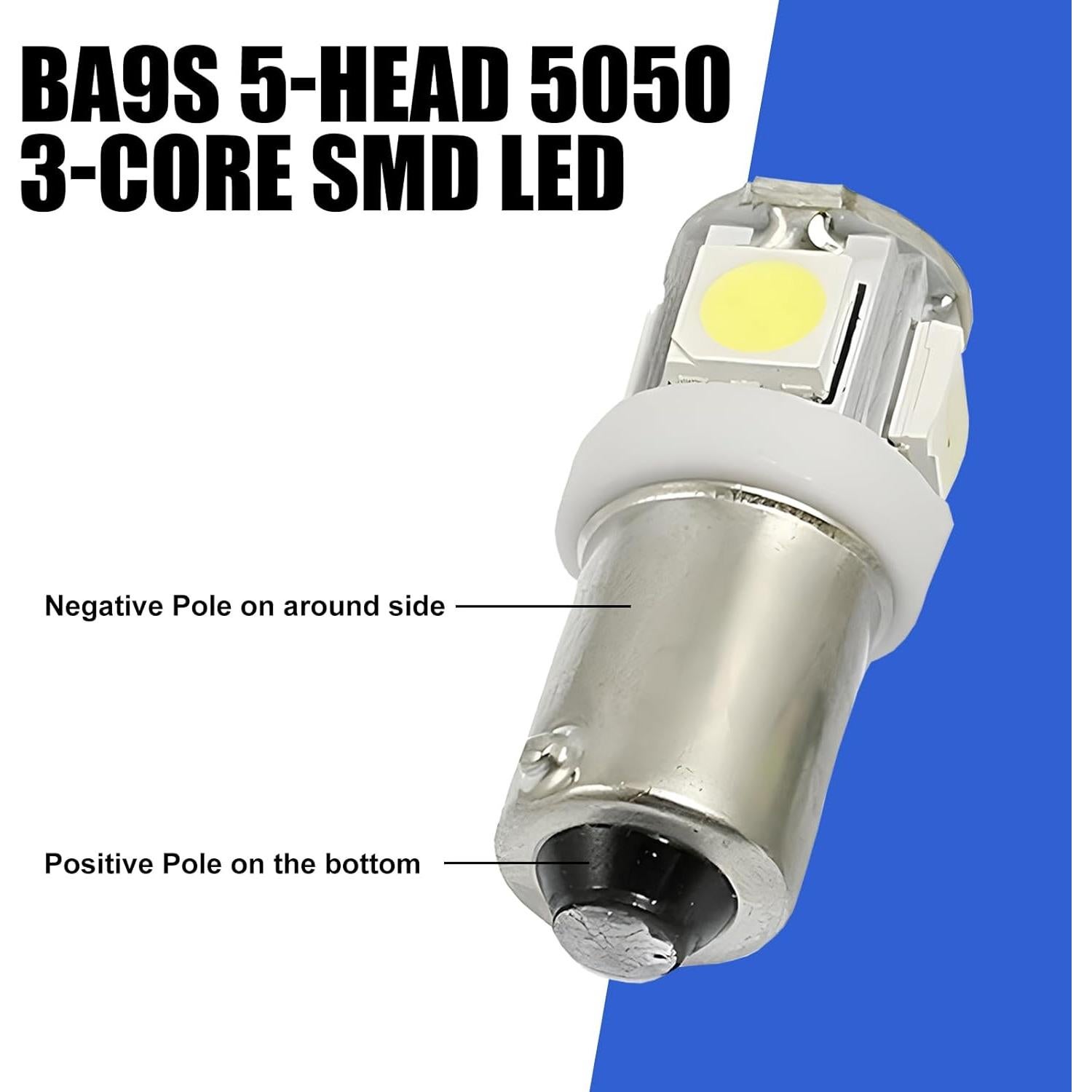 Kit de 10 Bombillas LED BA9S Flygun para Automóviles - Blanco