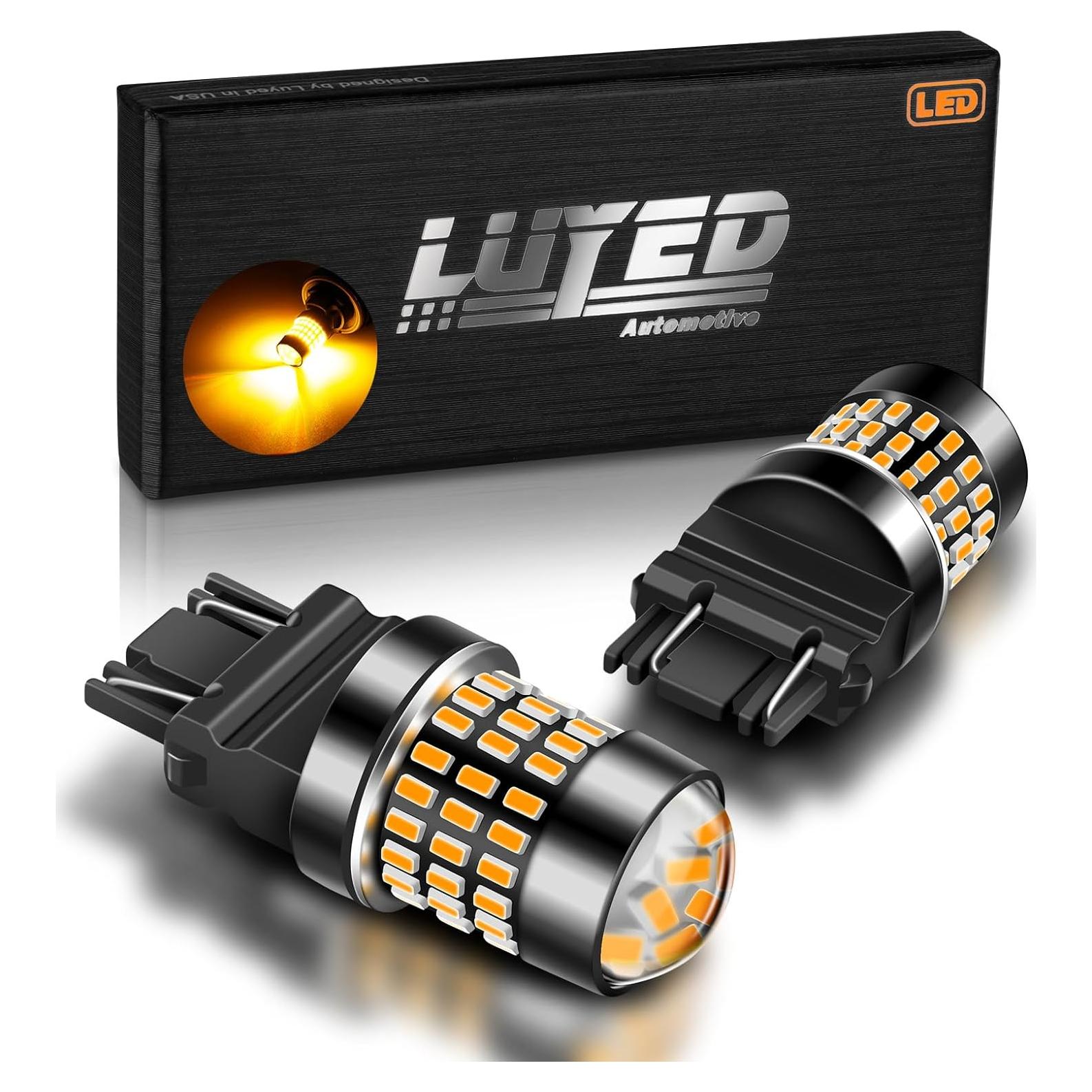 Bombilla LED 3157 LUYED Amarillo Ámbar 1800 Lúmenes 2 Piezas