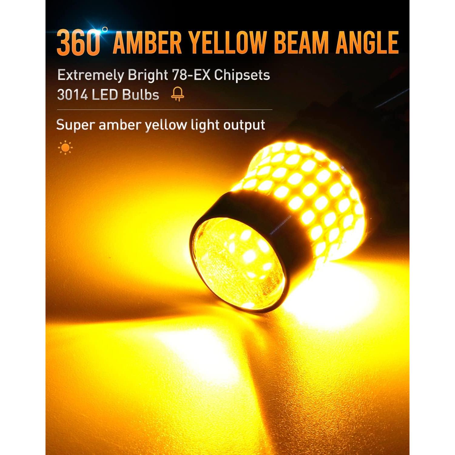 Bombilla LED 3157 LUYED Amarillo Ámbar 1800 Lúmenes 2 Piezas