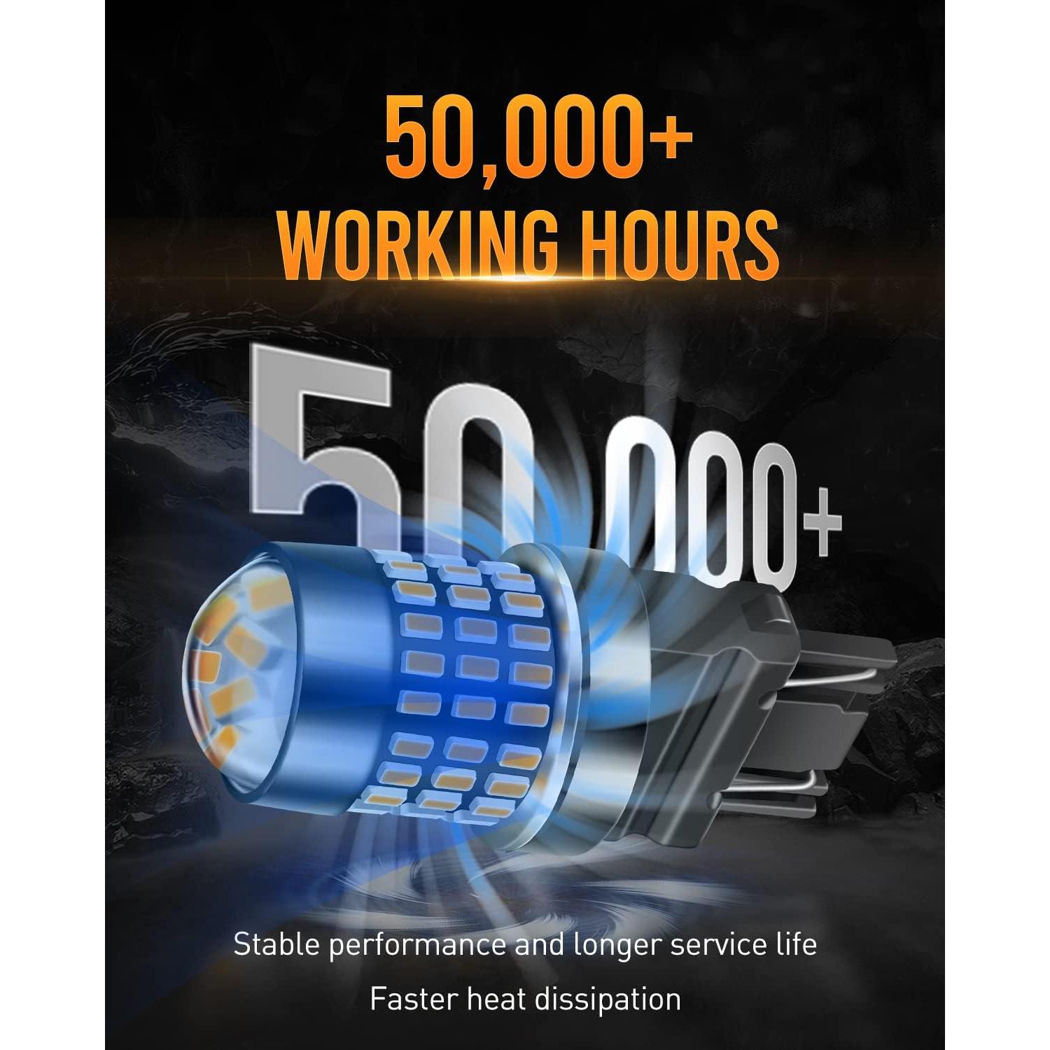 Bombilla LED 3157 LUYED Amarillo Ámbar 1800 Lúmenes 2 Piezas