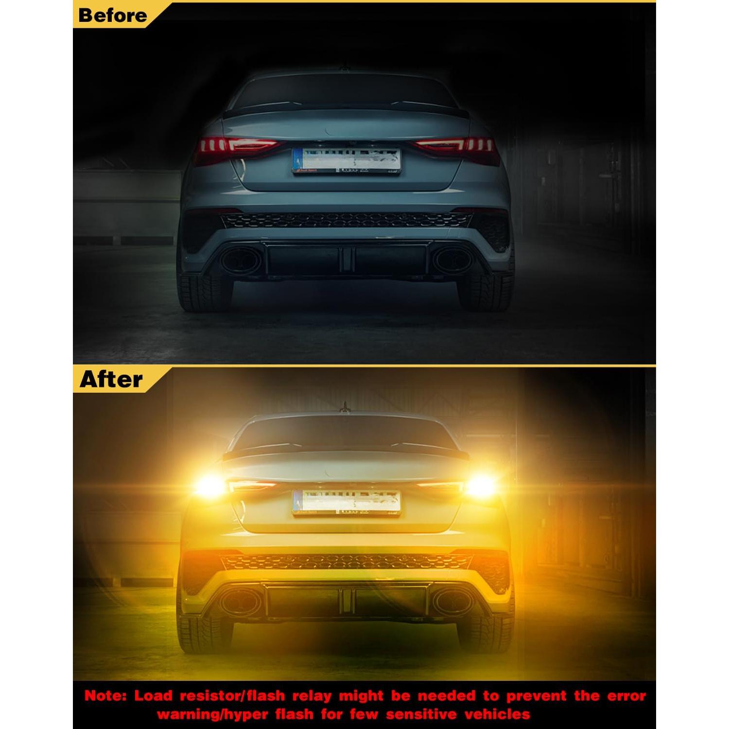 Bombilla LED 3157 LUYED Amarillo Ámbar 1800 Lúmenes 2 Piezas