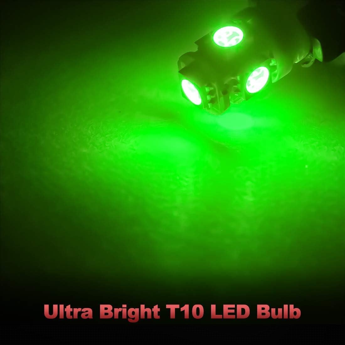 Bombillas LED Yorkim T10 194 Verde 10 Piezas 5ta Generación