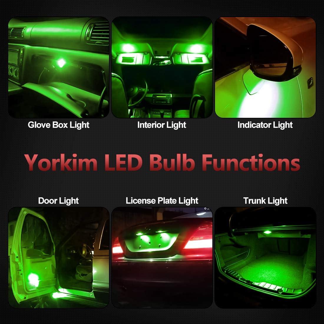 Bombillas LED Yorkim T10 194 Verde 10 Piezas 5ta Generación