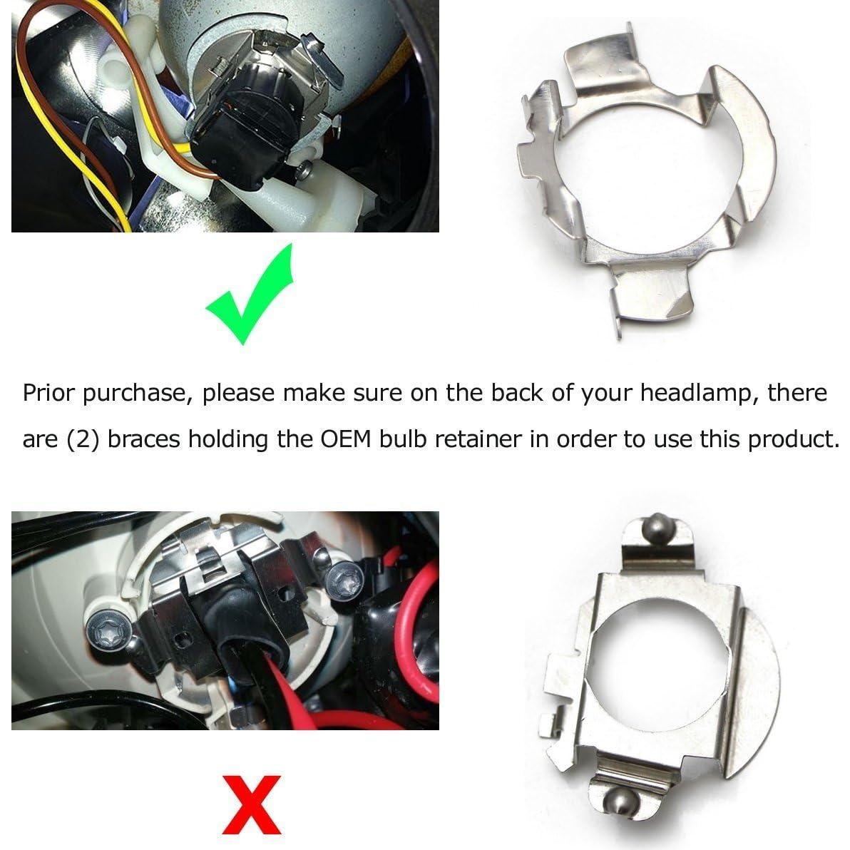 Adaptadores de Clips H7 iJDMTOY para Bombillas LED - 2 Piezas