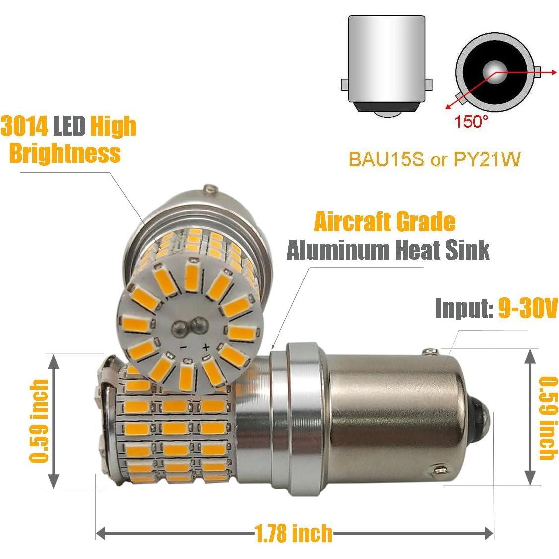 Bombillas LED Amarillo Ámbar iBrightstar 7507 PY21W - 2 Piezas