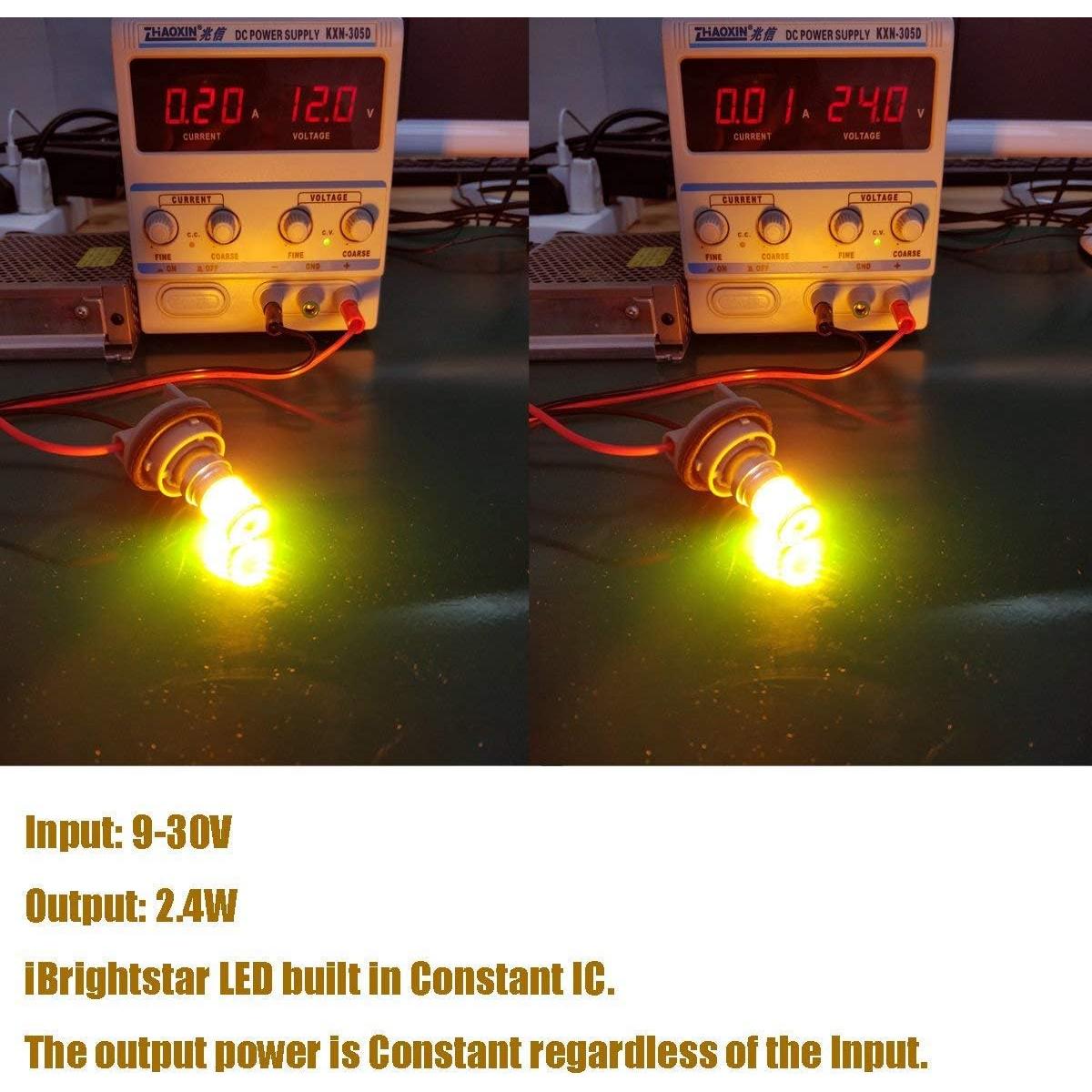Bombillas LED Amarillo Ámbar iBrightstar 7507 PY21W - 2 Piezas