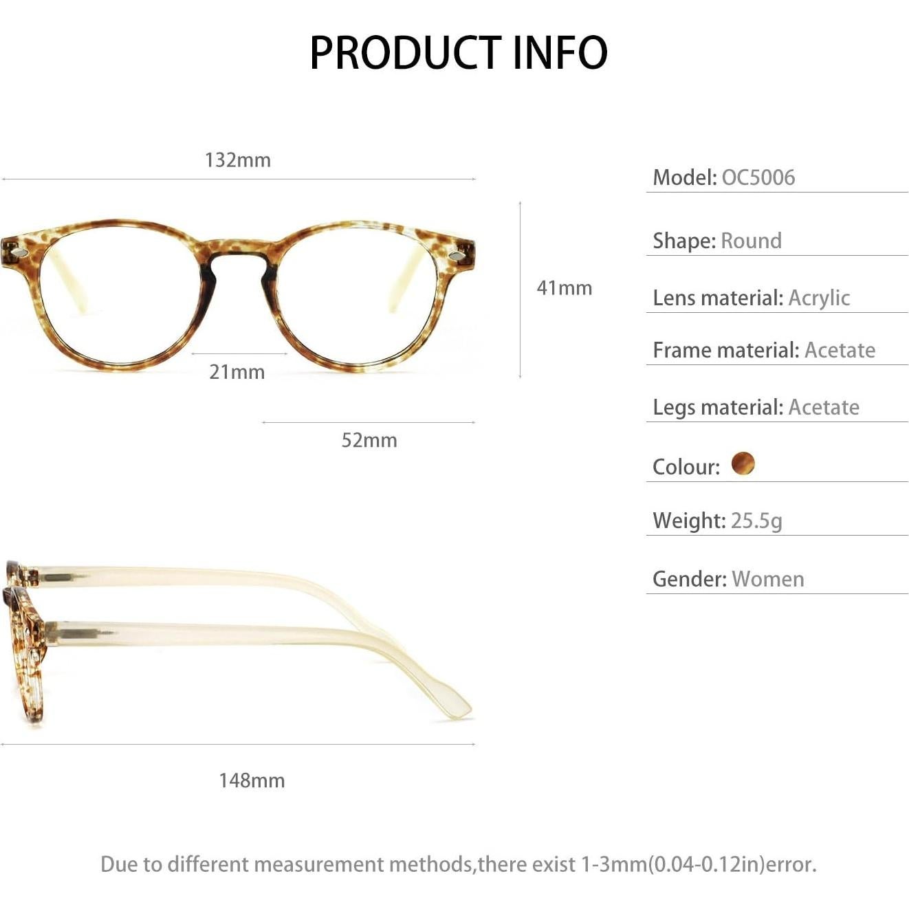 Gafas de Lectura OCCI CHIARI Amarillas 1.0x Diseño Moderno