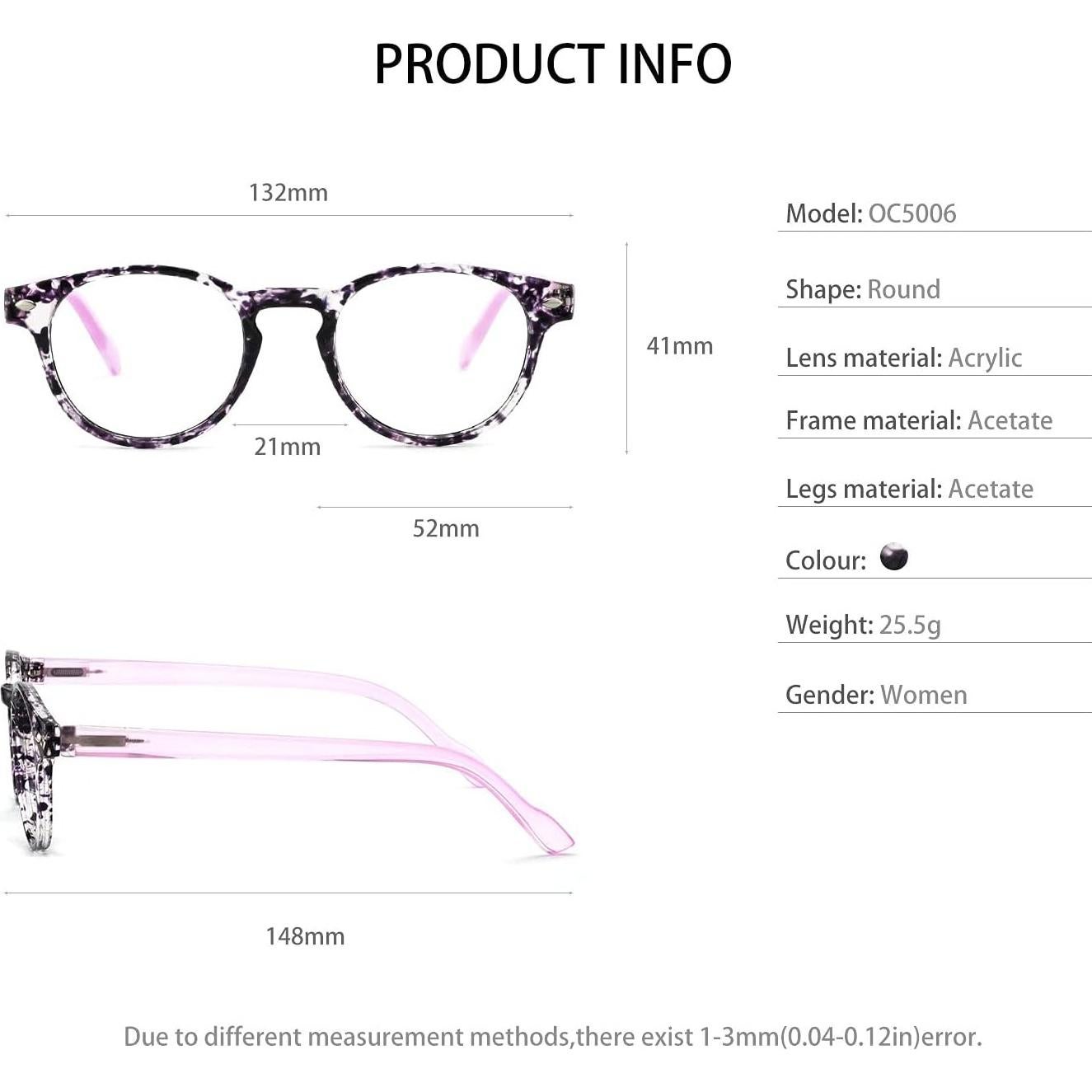 Gafas de Lectura OCCI CHIARI 1.75x Diseño Floral Morado