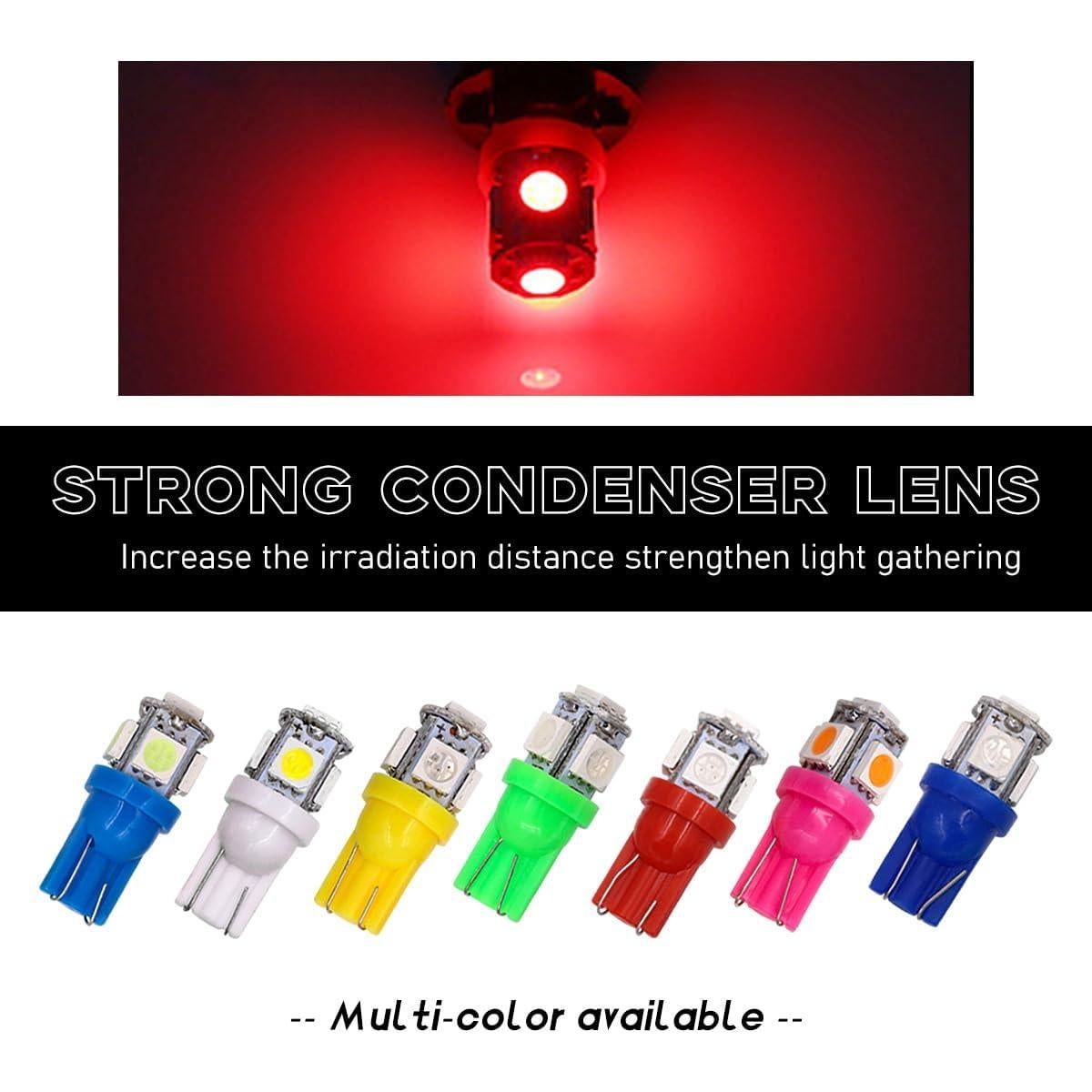 10 Bombillas LED T10 Povtii para Coche Luz Interior Roja