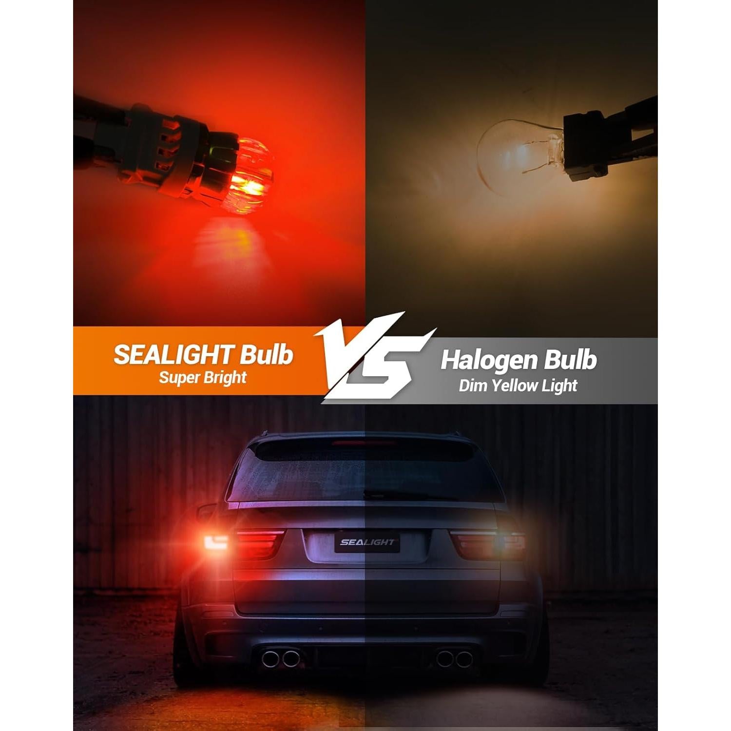 Bombillas LED 3157 SEALIGHT Rojas 3000 Lúmenes 360° Paquete 2