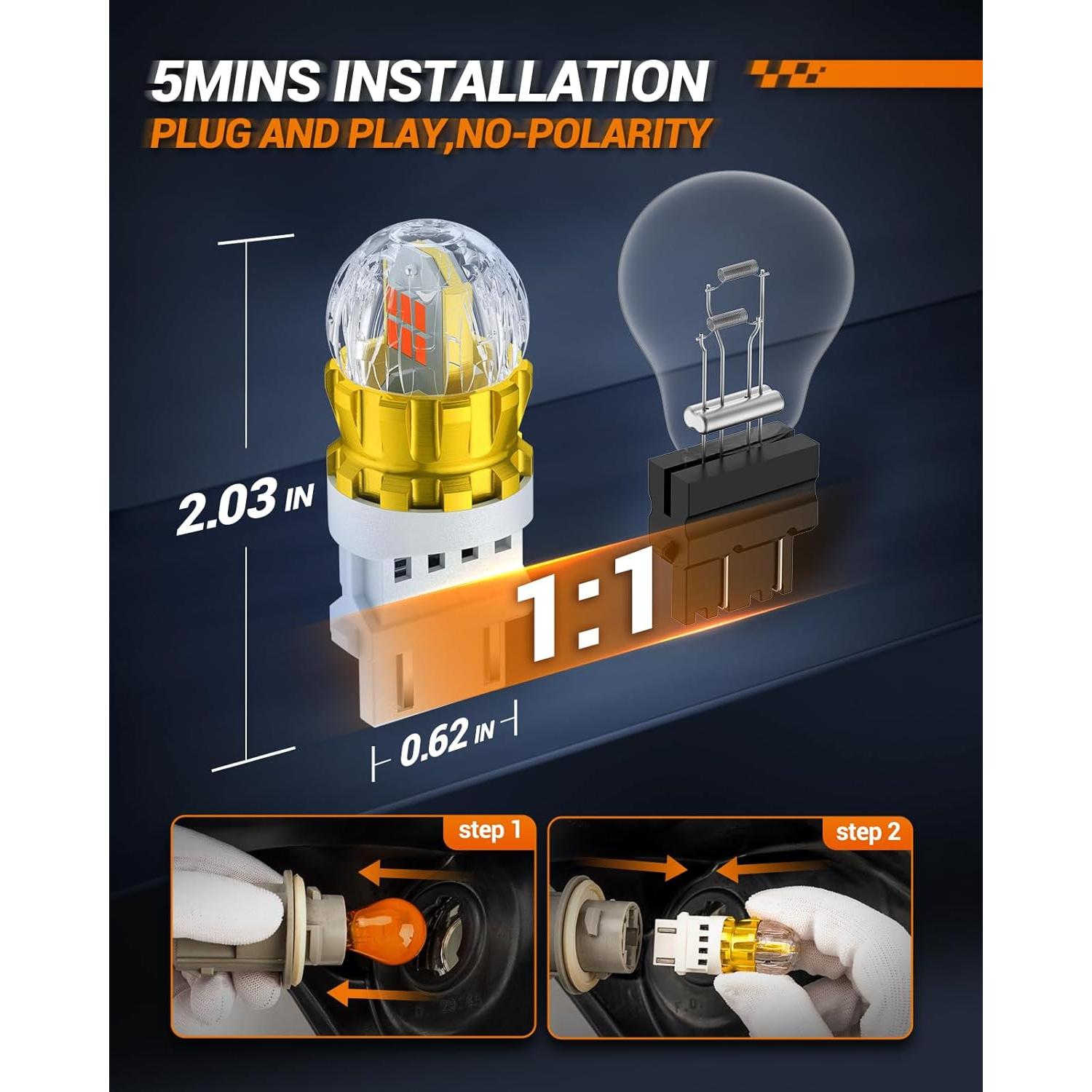 Bombillas LED 3157 SEALIGHT Rojas 3000 Lúmenes 360° Paquete 2