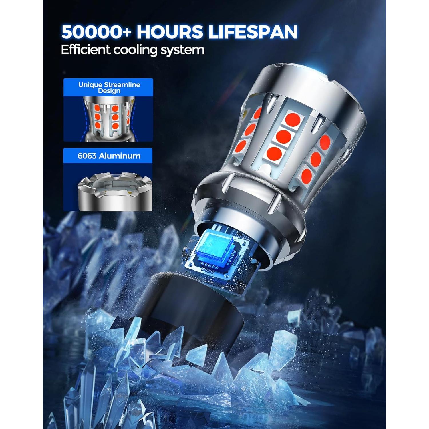 Bombillas LED Marsauto 3157 Rojas, Luz de Freno 50000 hrs