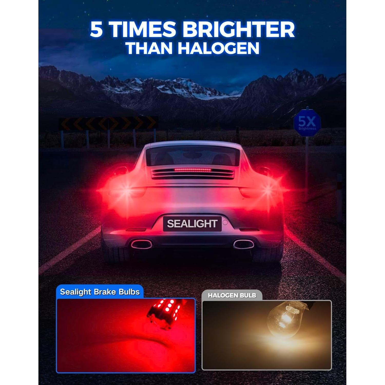 Bombillas LED Marsauto 3157 Rojas, Luz de Freno 50000 hrs