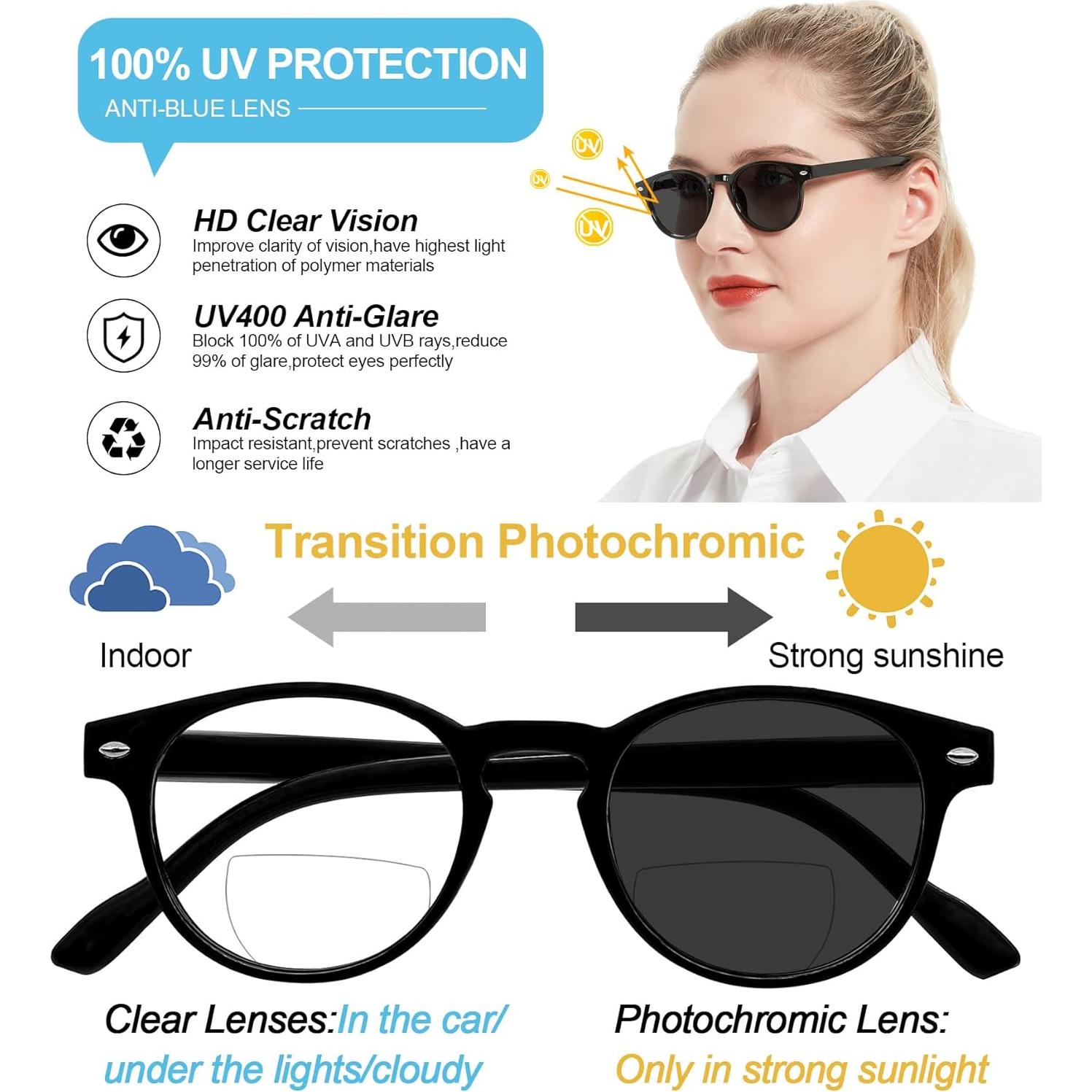 Gafas de Lectura Bifocales OCCI CHIARI UV400 Negro 4.0x