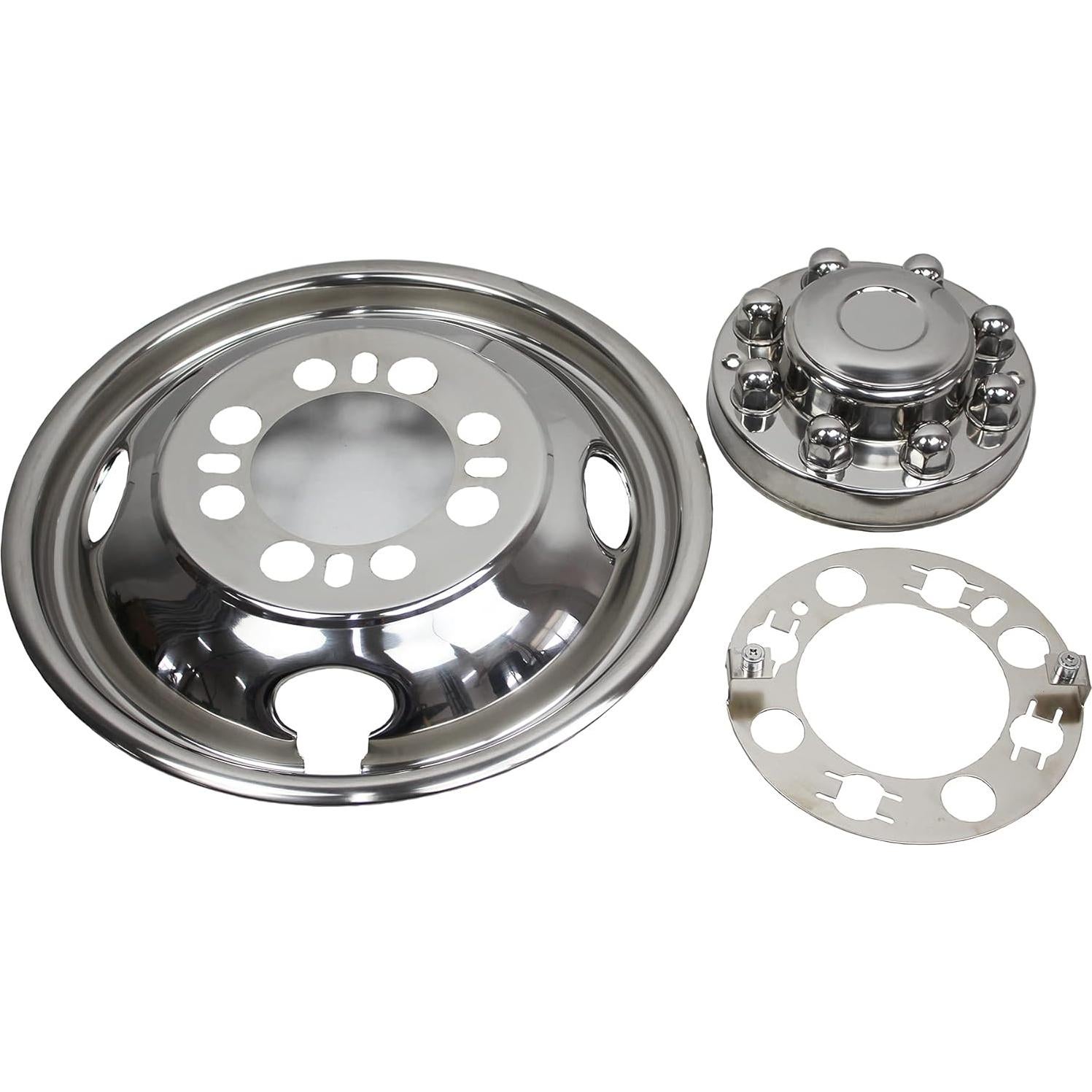 16 Inch Stainless Steel Wheel Simulators Full Kits for Most of Chevy GMC Ford Dodge Truck Pick Up Van Dually Wheels