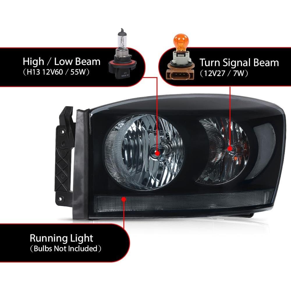 Faros Frontales G-PLUS para Dodge Ram 1500 2500 3500 2006-2009