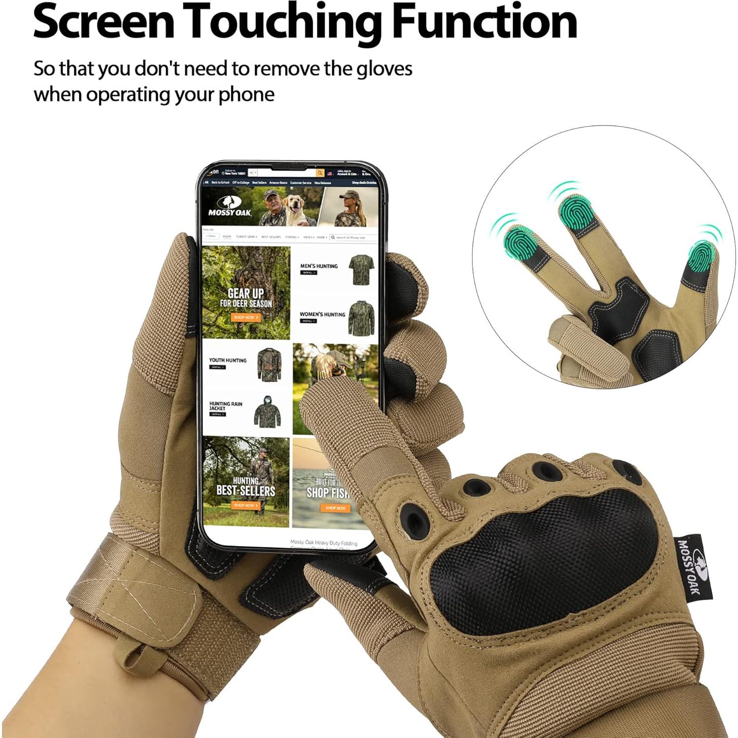 Guantes Tácticos Mossy Oak Medianos para Caza y Senderismo