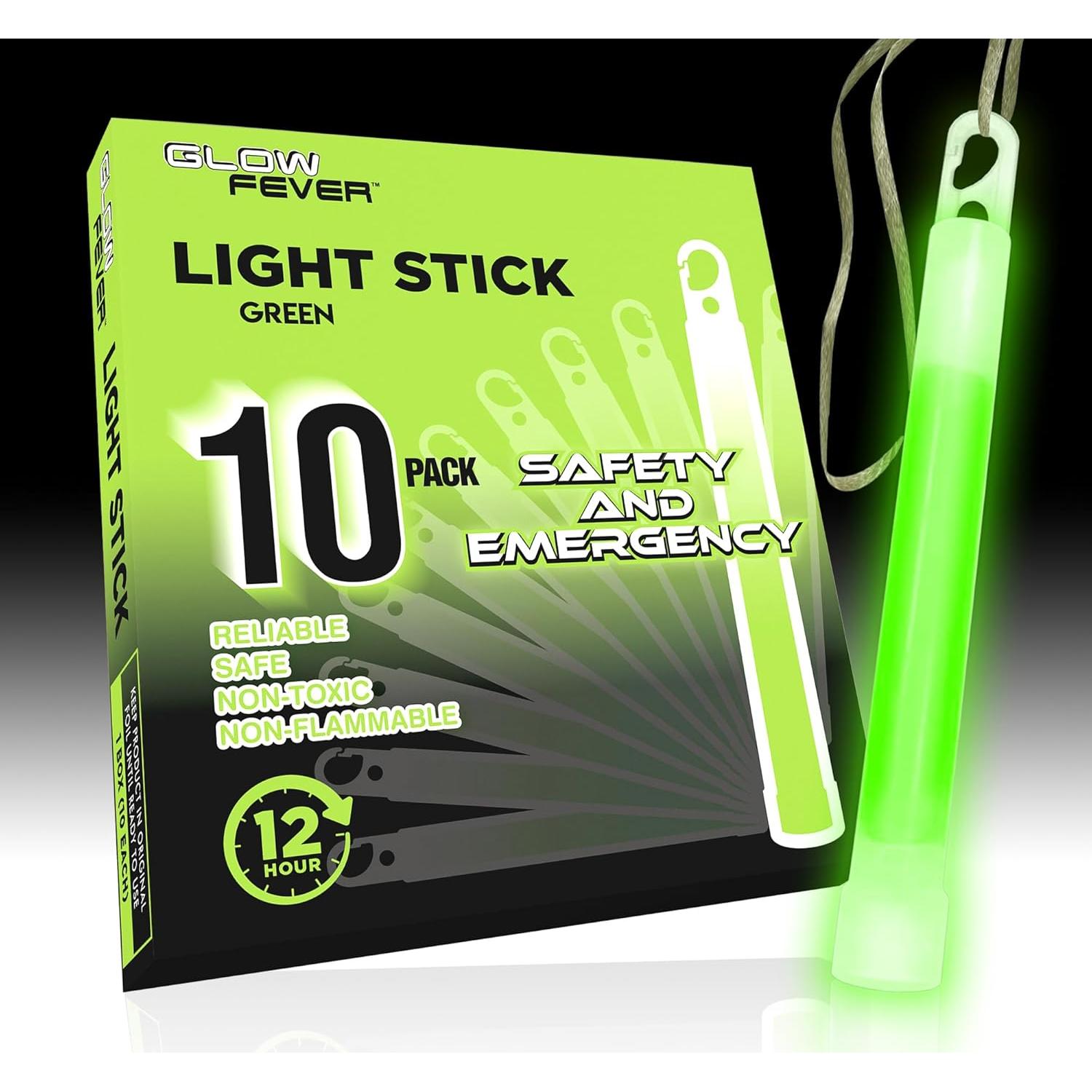 Bastones de luz de emergencia Glow Fever 10 piezas 15,24 cm