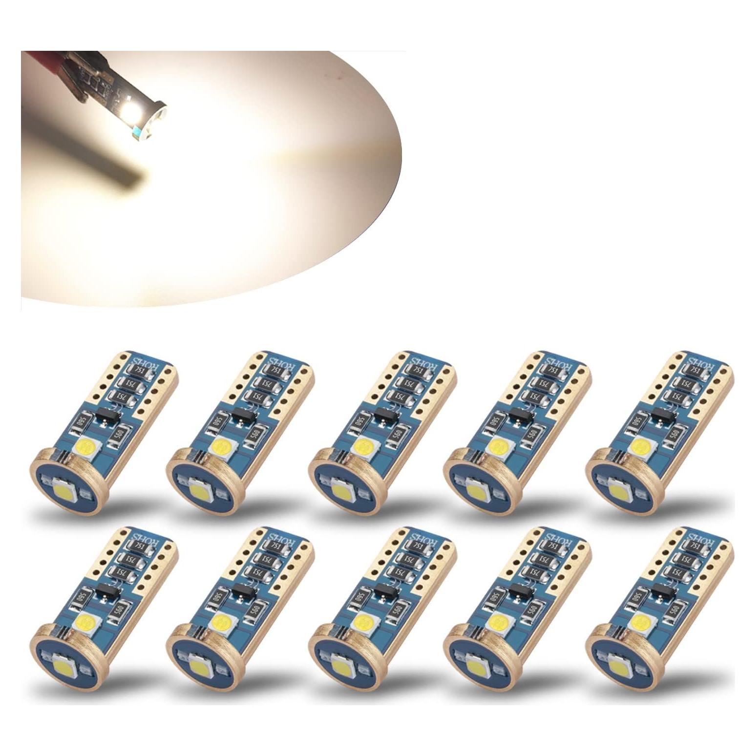 Bombillas LED T10 iBrightstar 10 Piezas Luz Cálida 4500K