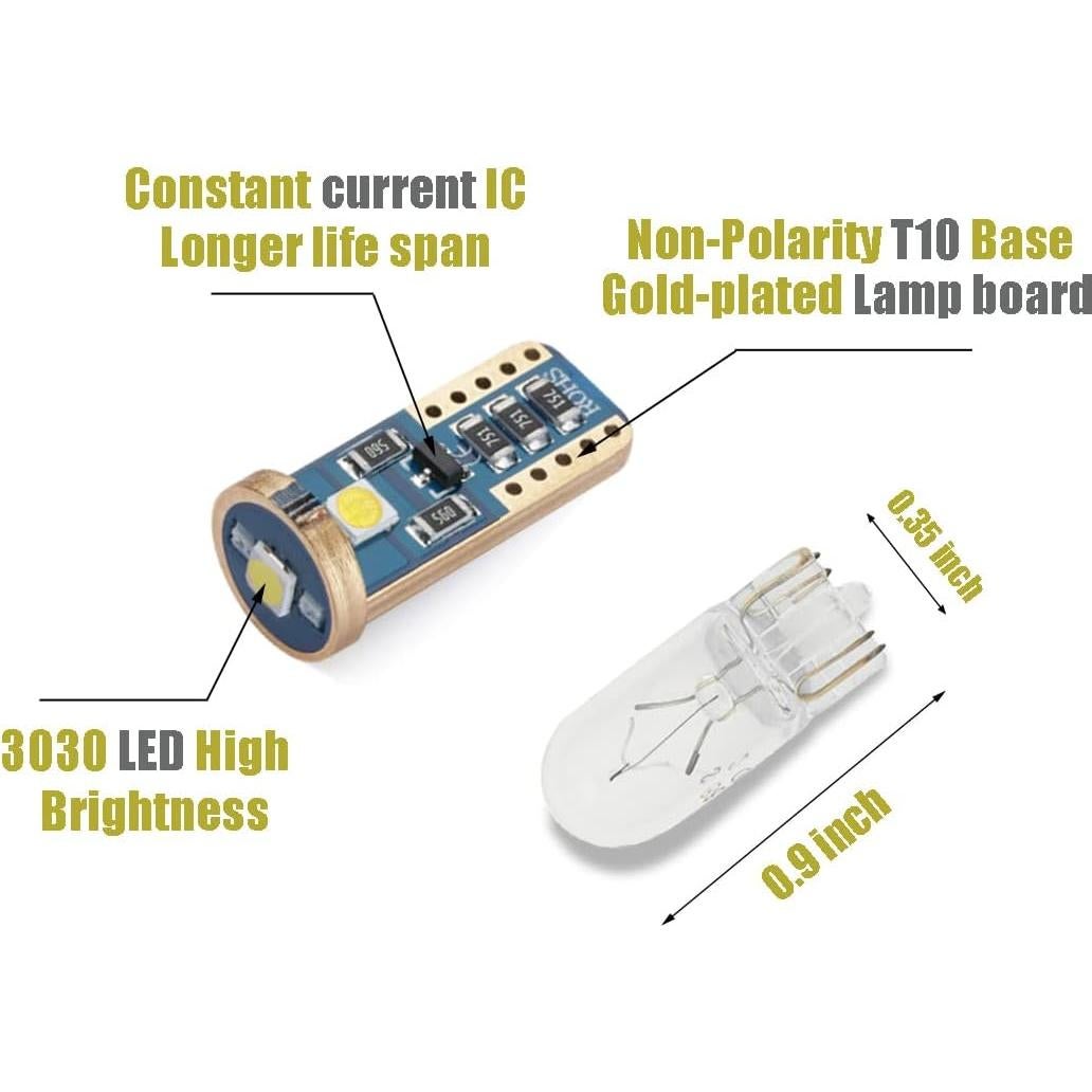 Bombillas LED T10 iBrightstar 10 Piezas Luz Cálida 4500K