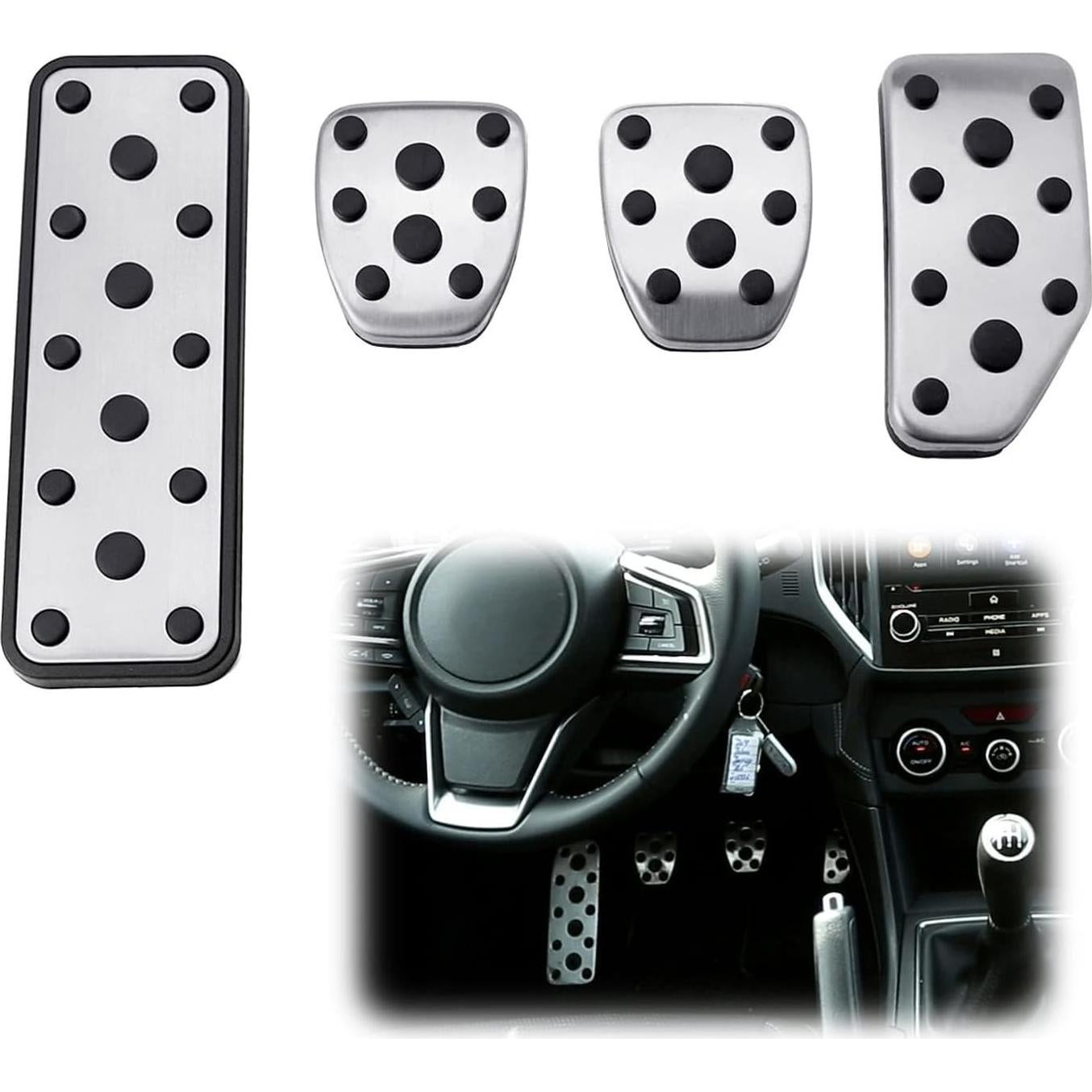 Cubiertas de Pedales de Aluminio iJDMTOY para Subaru Manual