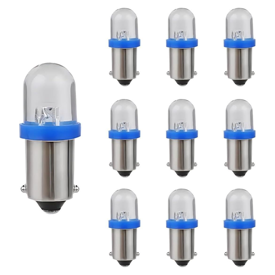 10 Bombillas LED BA9S UHANBUT 12V 6000K Azul para Automóvil