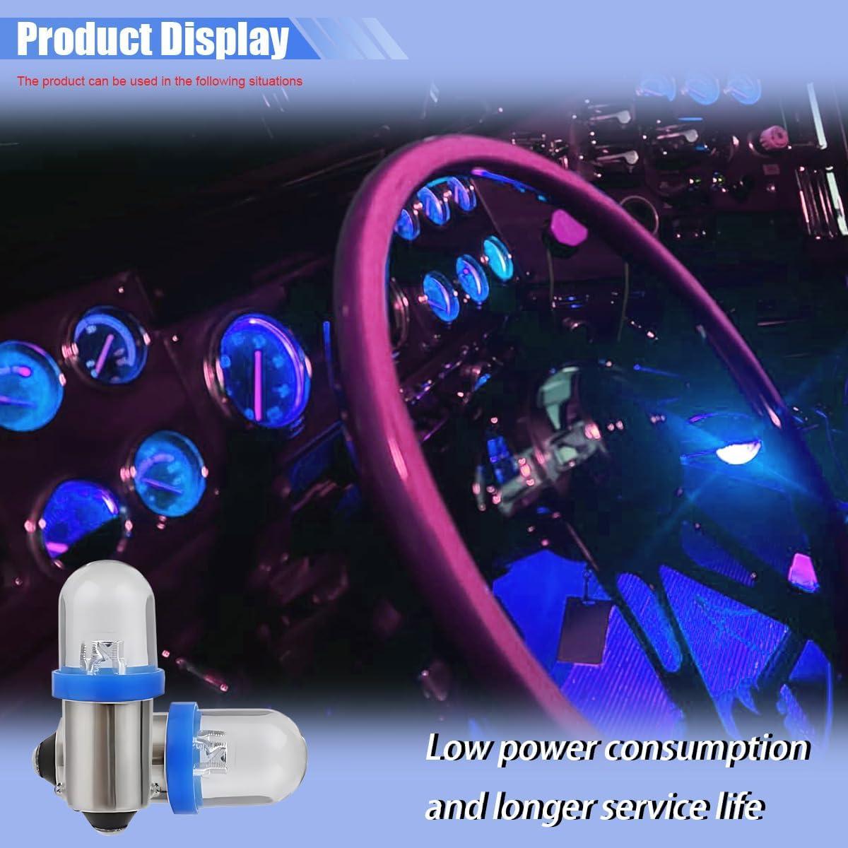 10 Bombillas LED BA9S UHANBUT 12V 6000K Azul para Automóvil