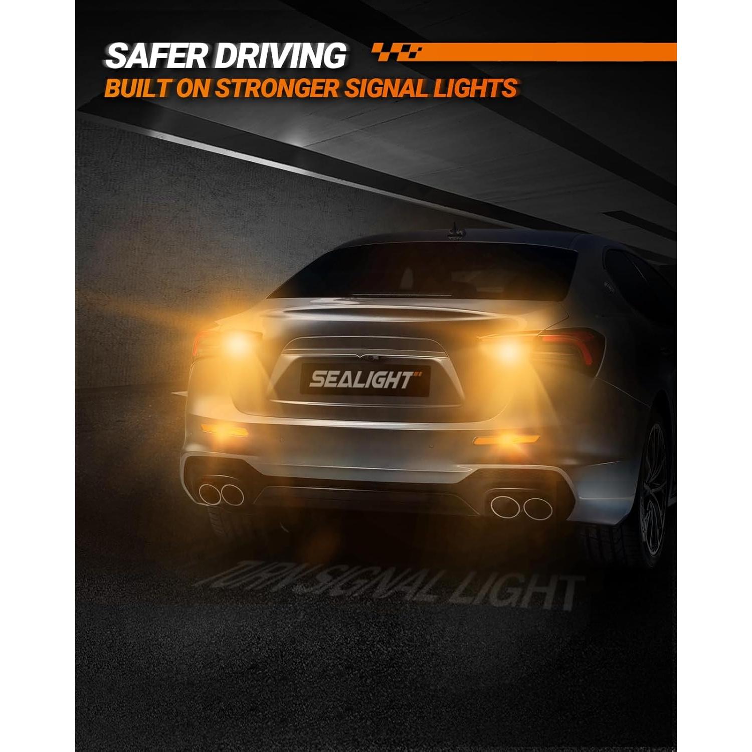 Bombillas LED SEALIGHT 3157 Ámbar 2700K 2 Piezas 2600LM