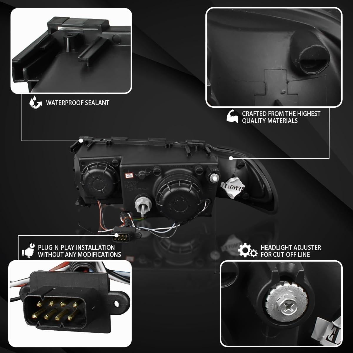 Faros Proyector LED Doble Halo Autozensation BMW E38 1995-2001