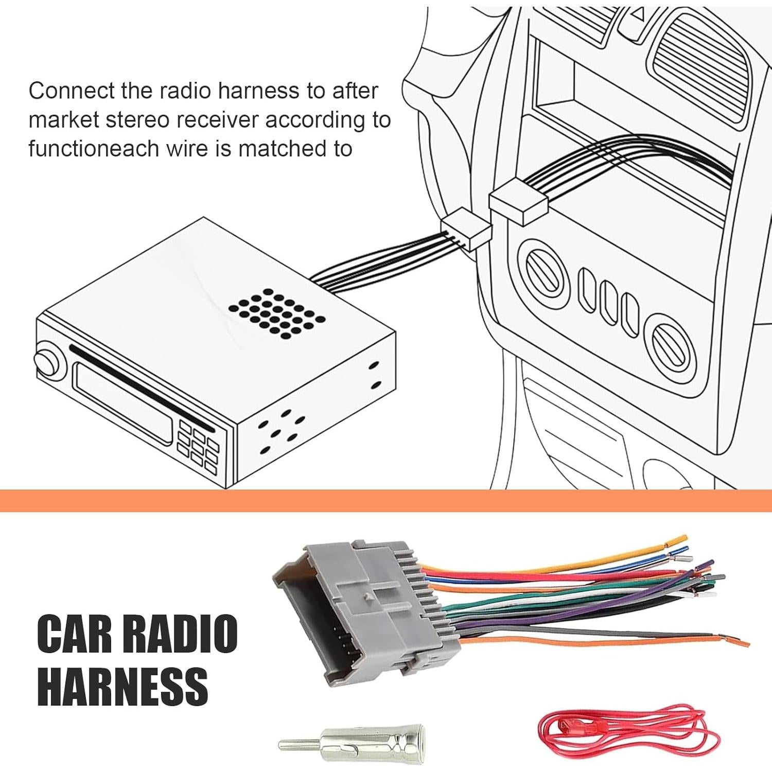 Kit de Arnés de Cableado de Radio Zikefest 3PCS Compatible Chevy