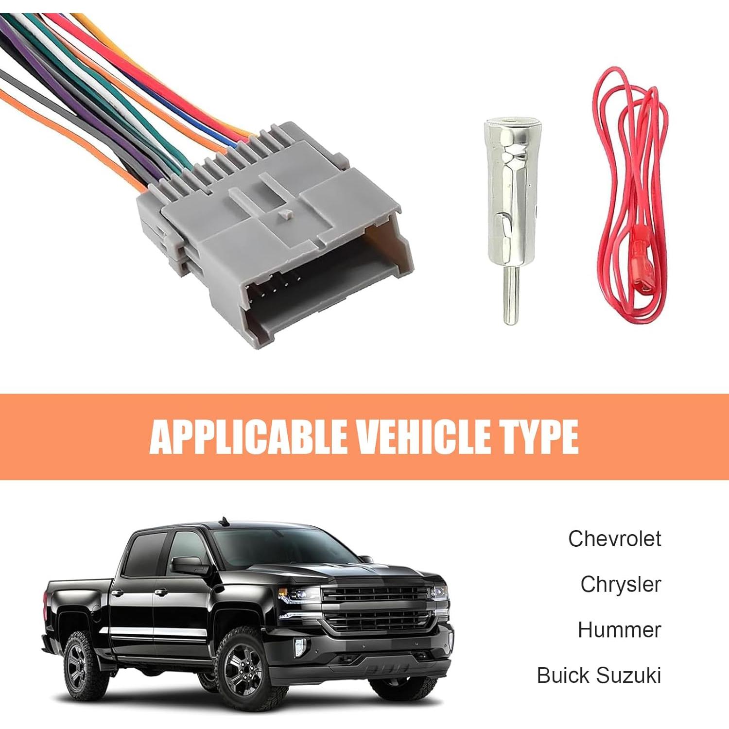 Kit de Arnés de Cableado de Radio Zikefest 3PCS Compatible Chevy