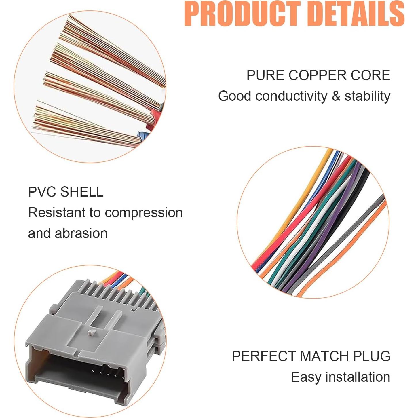 Kit de Arnés de Cableado de Radio Zikefest 3PCS Compatible Chevy