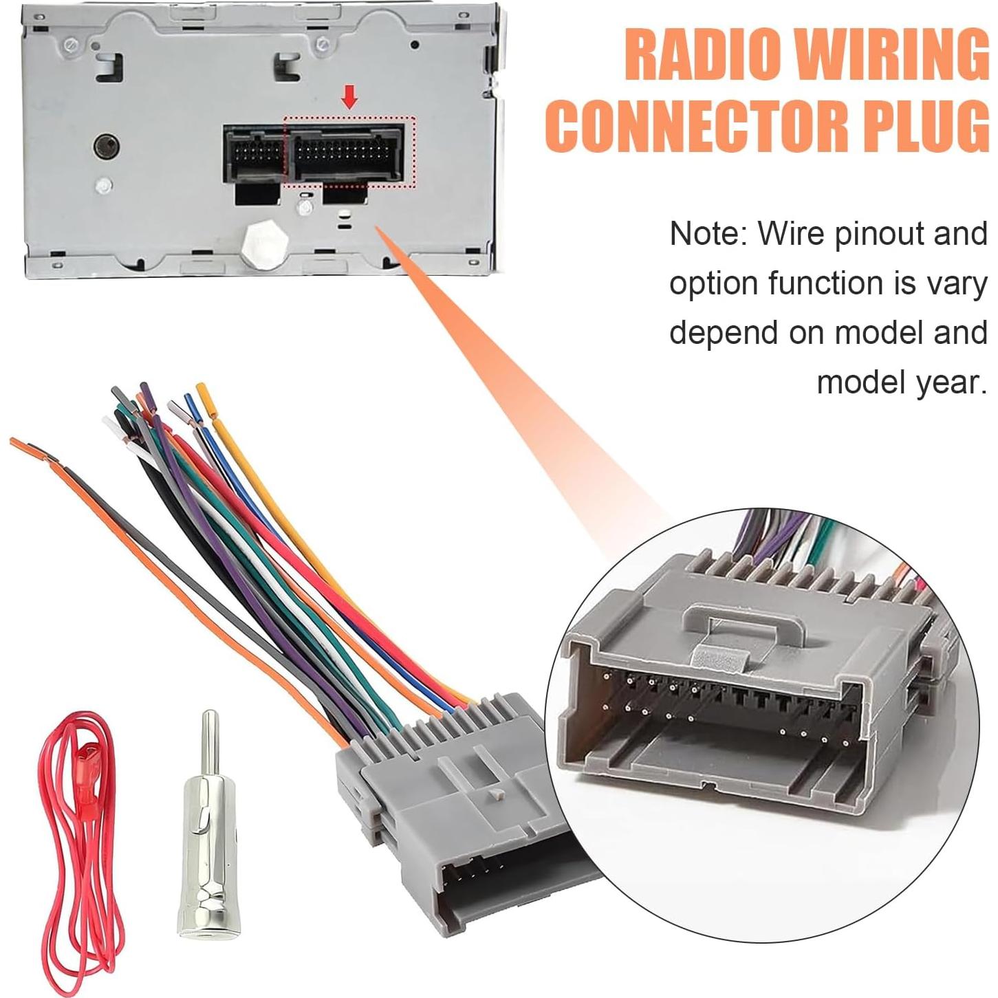 Kit de Arnés de Cableado de Radio Zikefest 3PCS Compatible Chevy