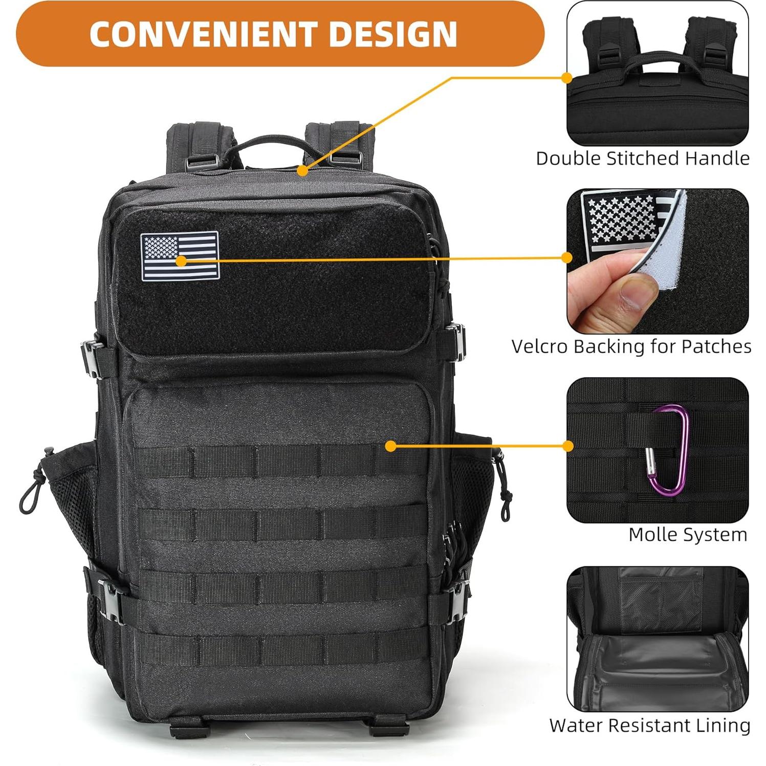 Mochila Táctica Militar 45L para Camping y Senderismo