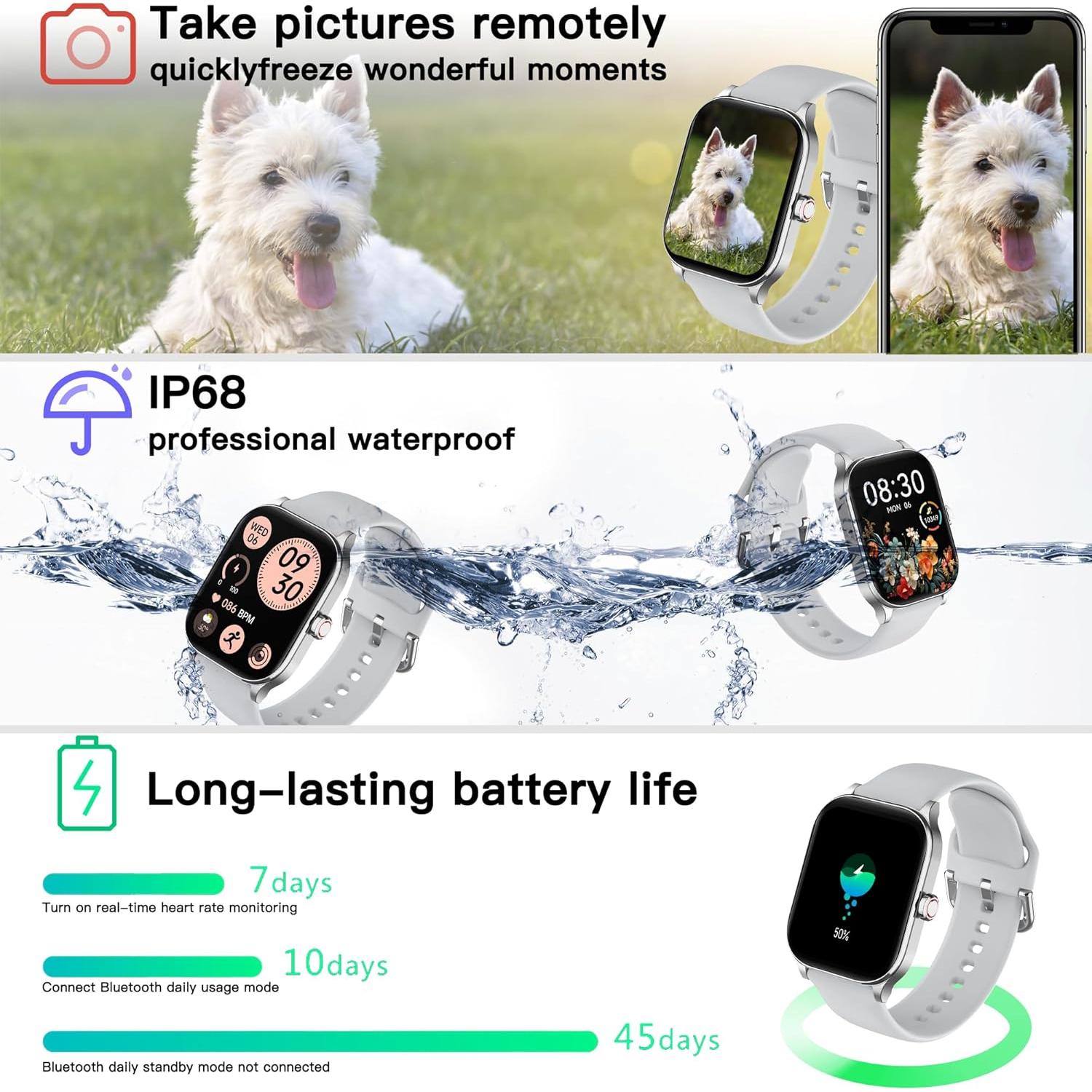 Reloj Inteligente Othalne P68 2.01" Bluetooth IP68 Salud