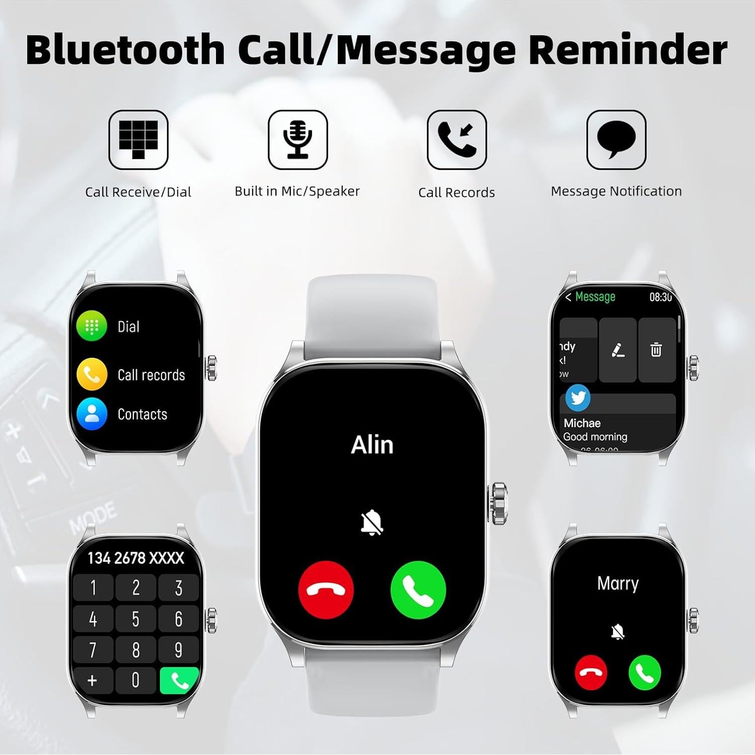 Reloj Inteligente Othalne P68 2.01" Bluetooth IP68 Salud