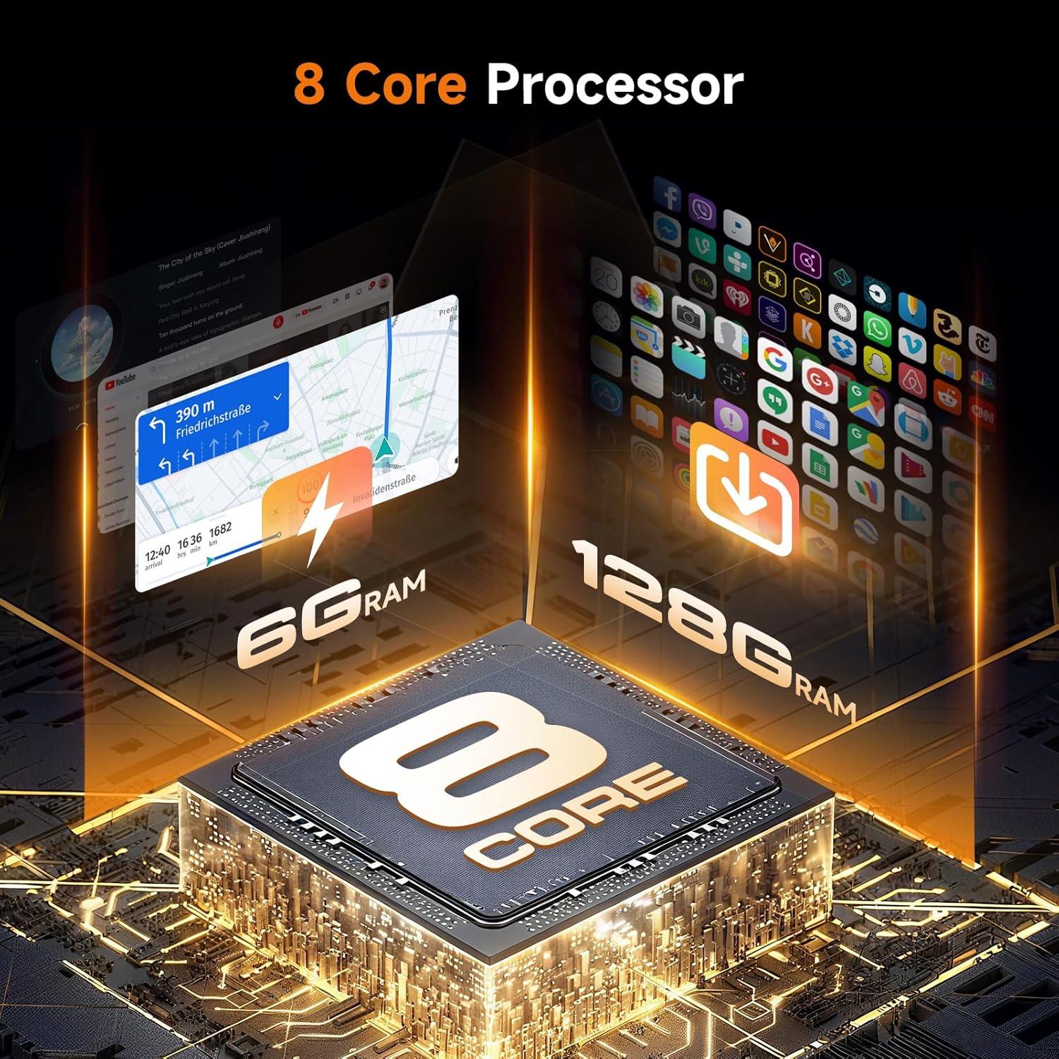 Estéreo Android 7" 8 Núcleos 6GB 128GB VW Passat Golf Jetta