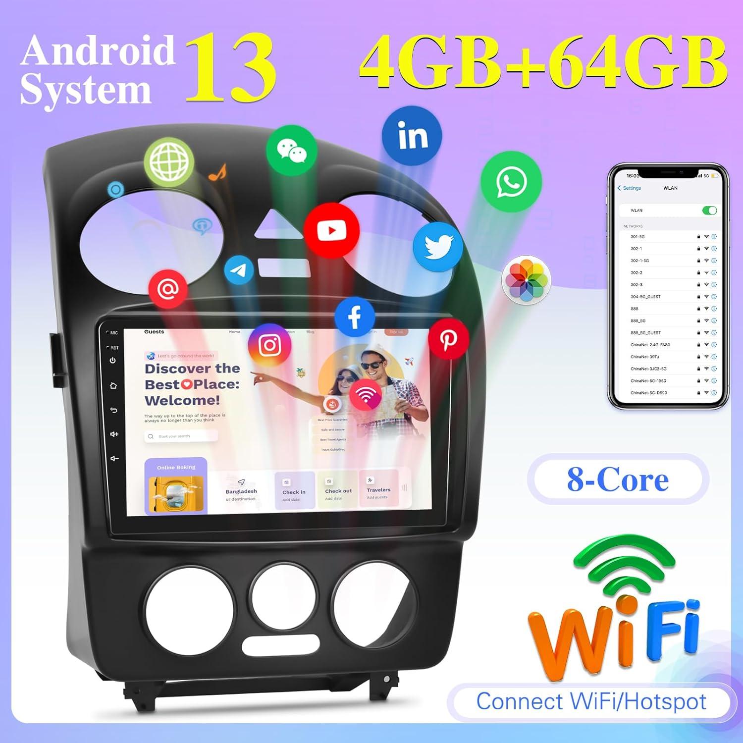 Radio de Coche Android 13 EKAT para VW Beetle 2004-2010