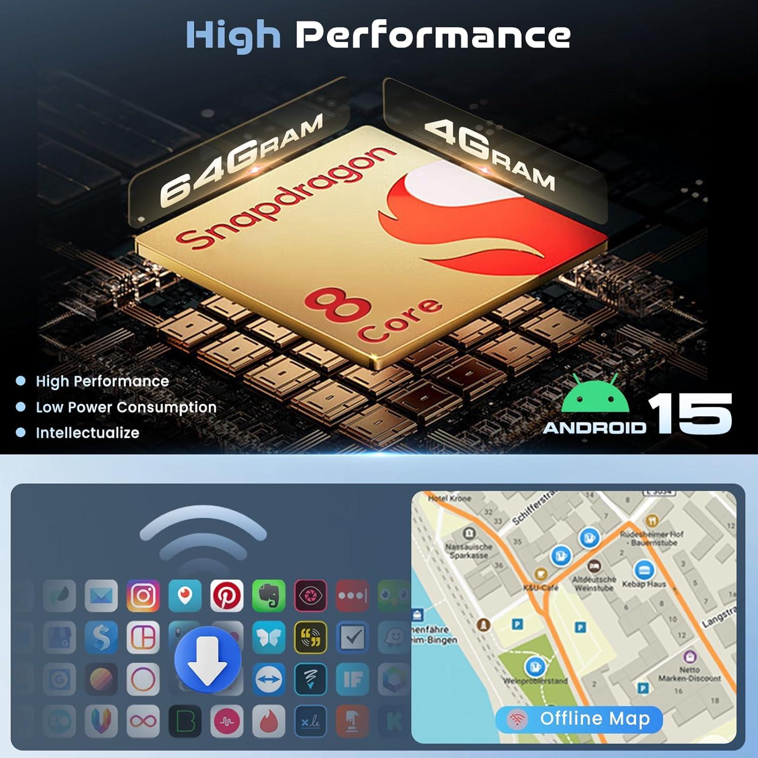 Radio Android 7" Hodozzy para VW Jetta Passat Golf 4G+64G