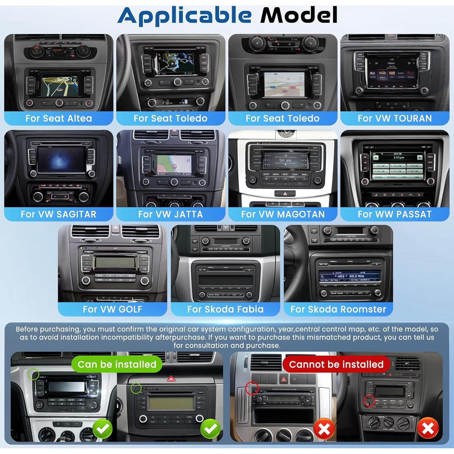 Radio Android 7" Hodozzy para VW Jetta Passat Golf 4G+64G