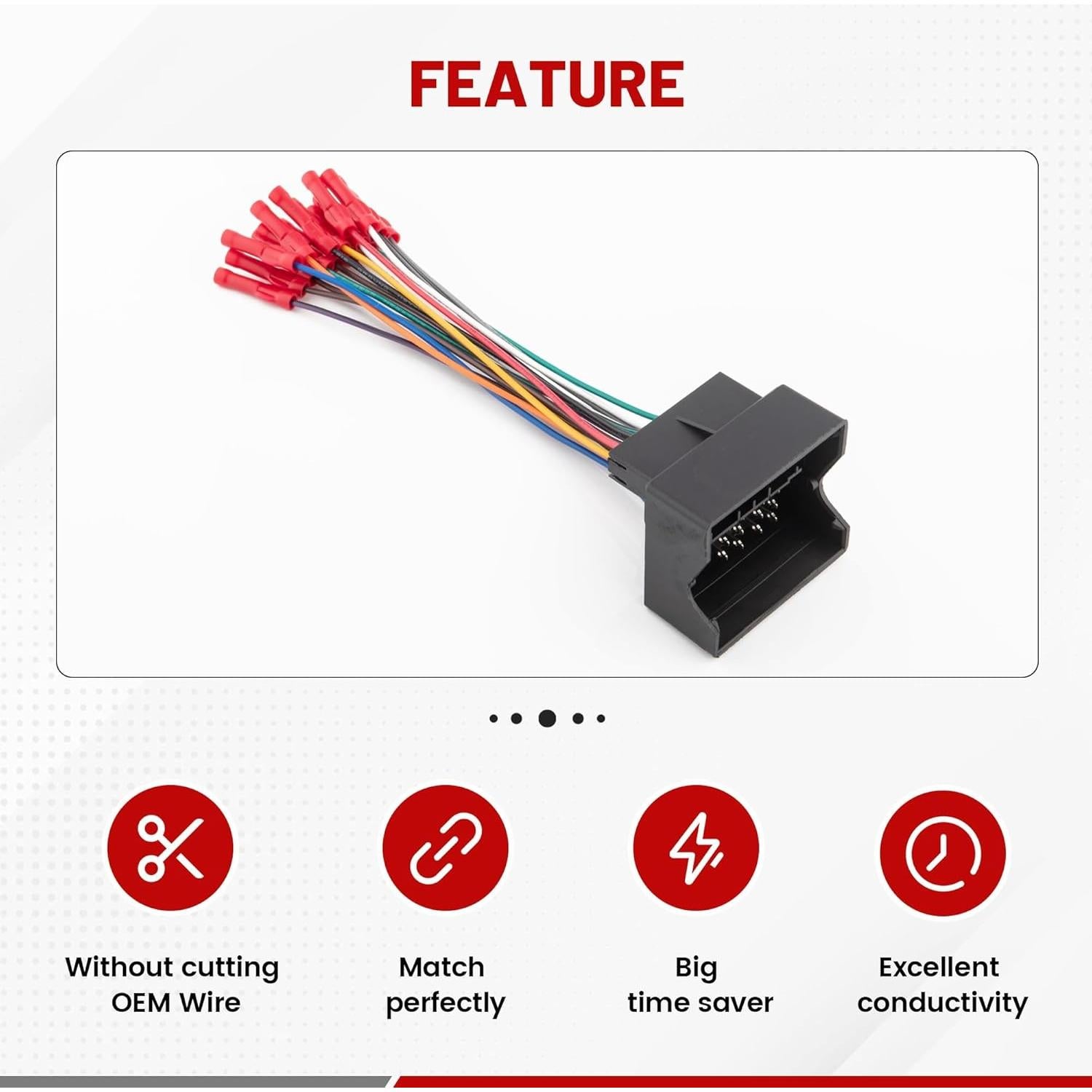 Arnés de Cableado Estéreo Red Wolf para Volkswagen, BMW, Audi