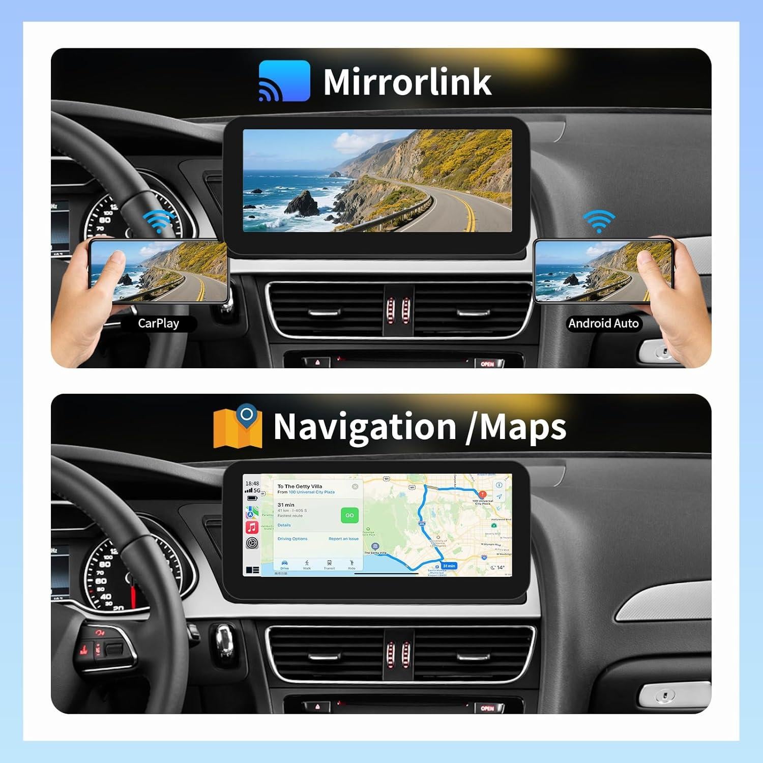 Pantalla Táctil 10.25" Barggn para Audi A4 (2009-2015) CarPlay/Android Auto