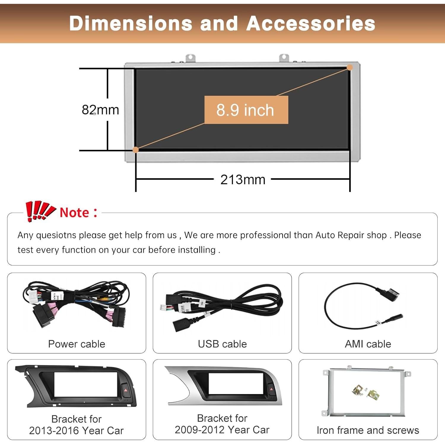 Receptor de Audio para Estéreo de Coche LOVEVEH A4 8.9" 2009-2015