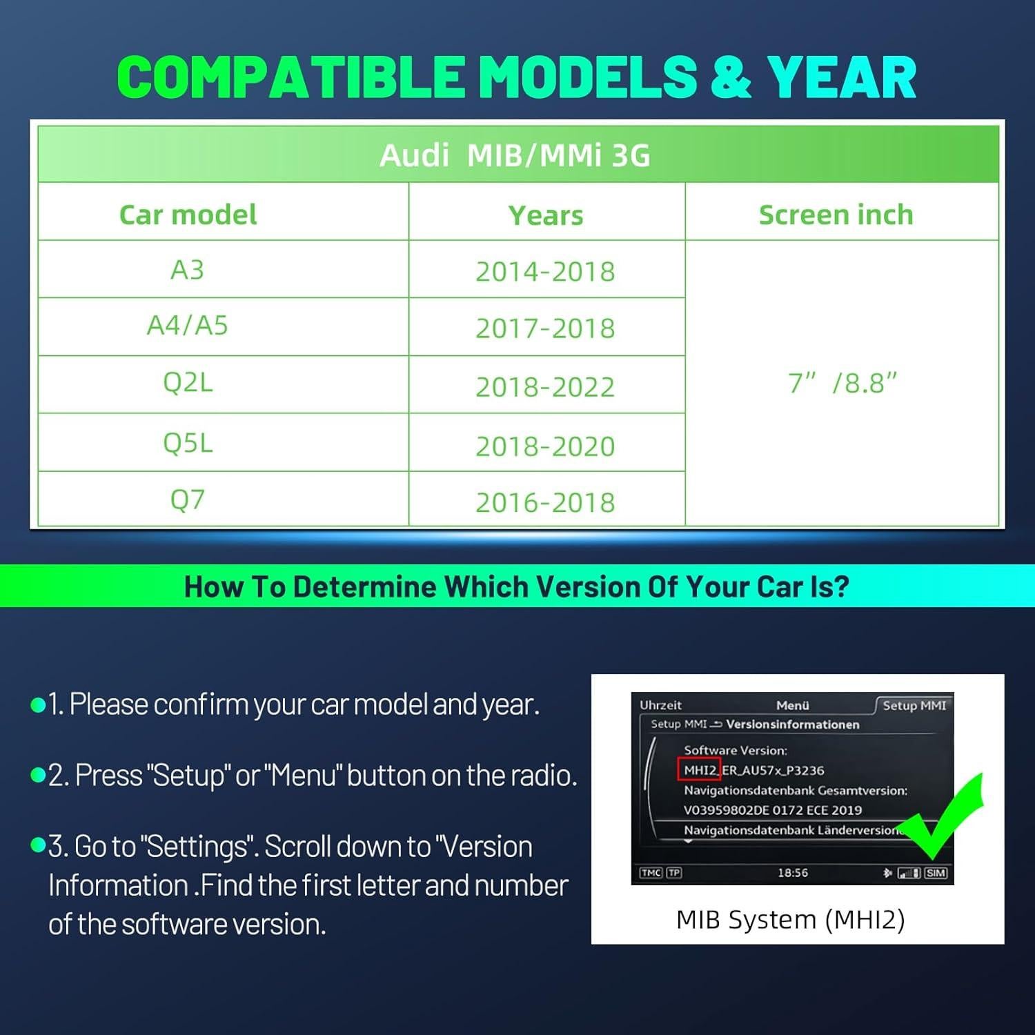 Kit Retrofit CarPlay Inalámbrico Liwogi para Audi 2014-2022