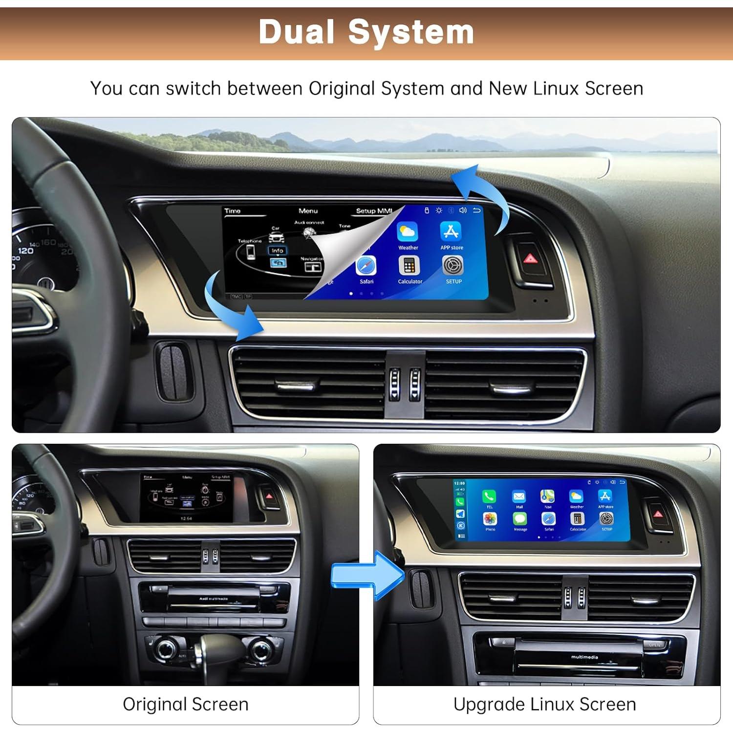 Pantalla Táctil Carplay 8.9" LOVEVEH para Audi A5 2009-2015
