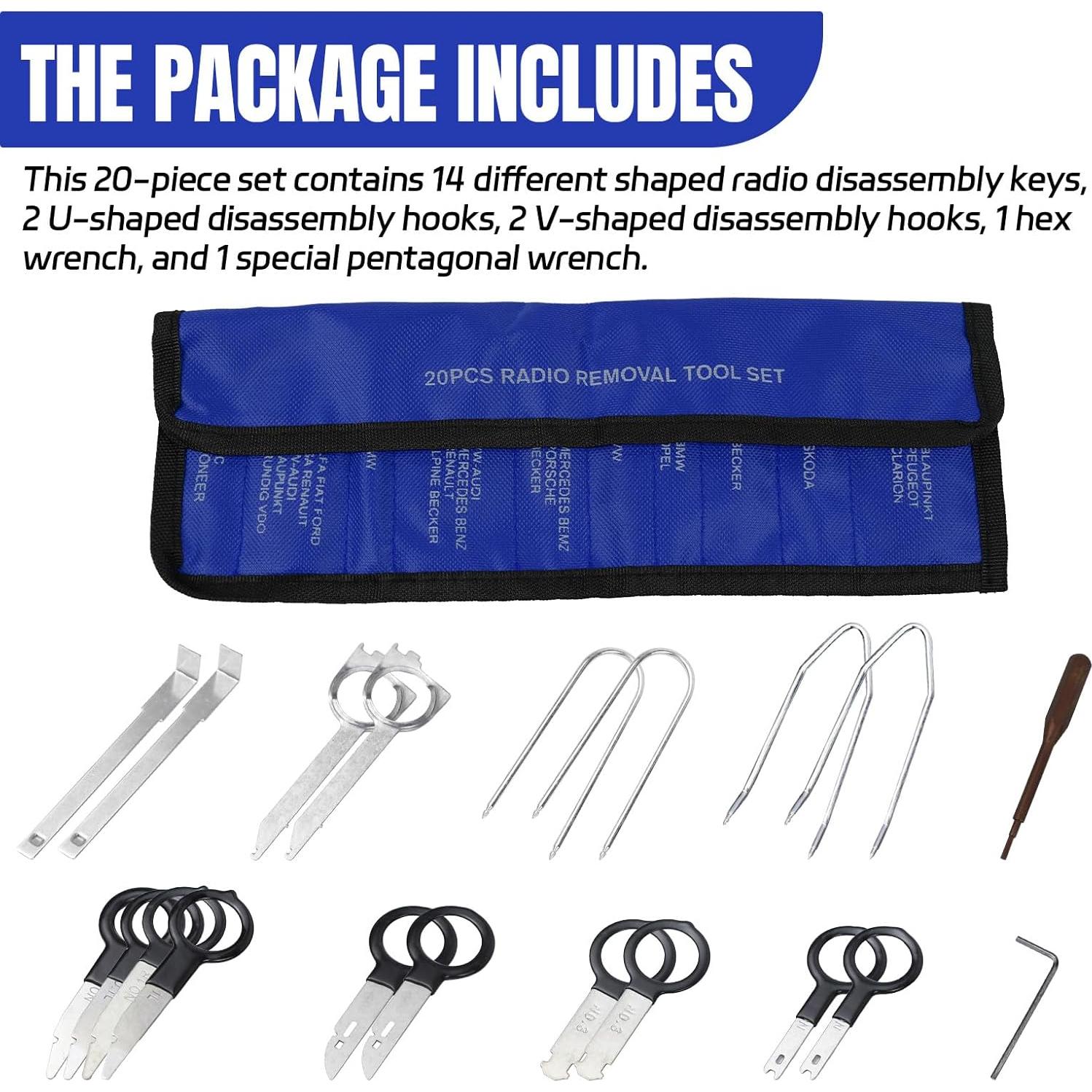 Kit de Herramientas de Eliminación de Radio Wogomz 20 Piezas