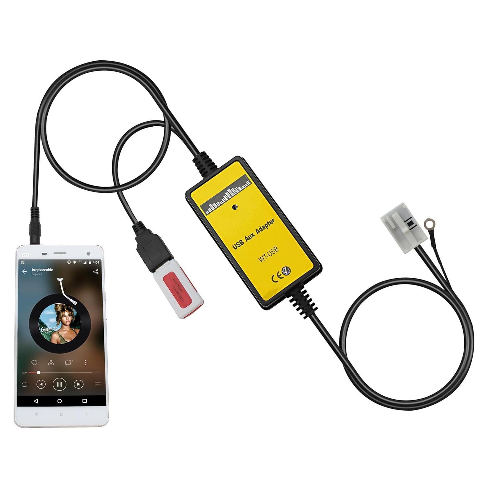 Adaptador AUX y USB para Estéreo de Coche Audi VW 12pin